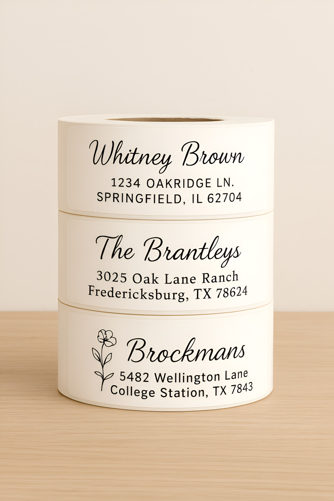 Custom Address Labels on Roll Wedding Invitation Return Address Stickers