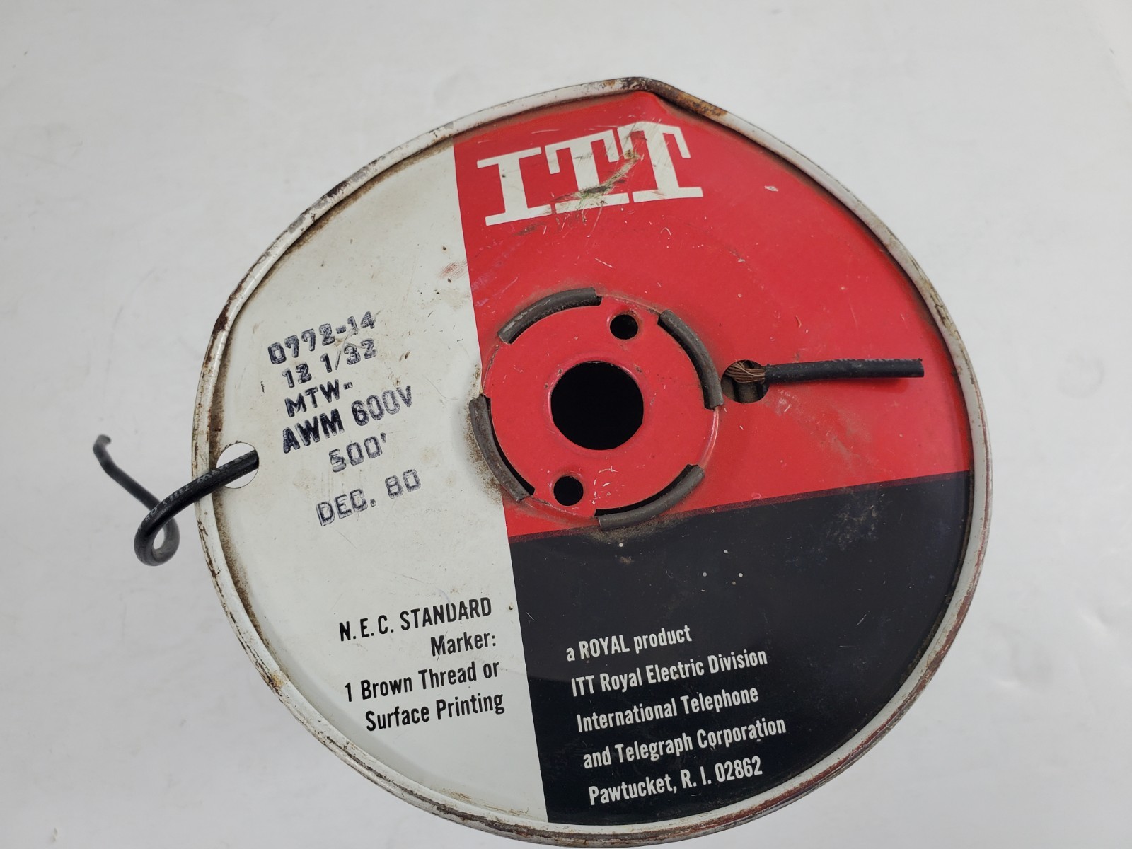 9772-14 Open Box ITT Royal Product Black 12 1/32 Wire 4-1/2 lbs On Spool USA