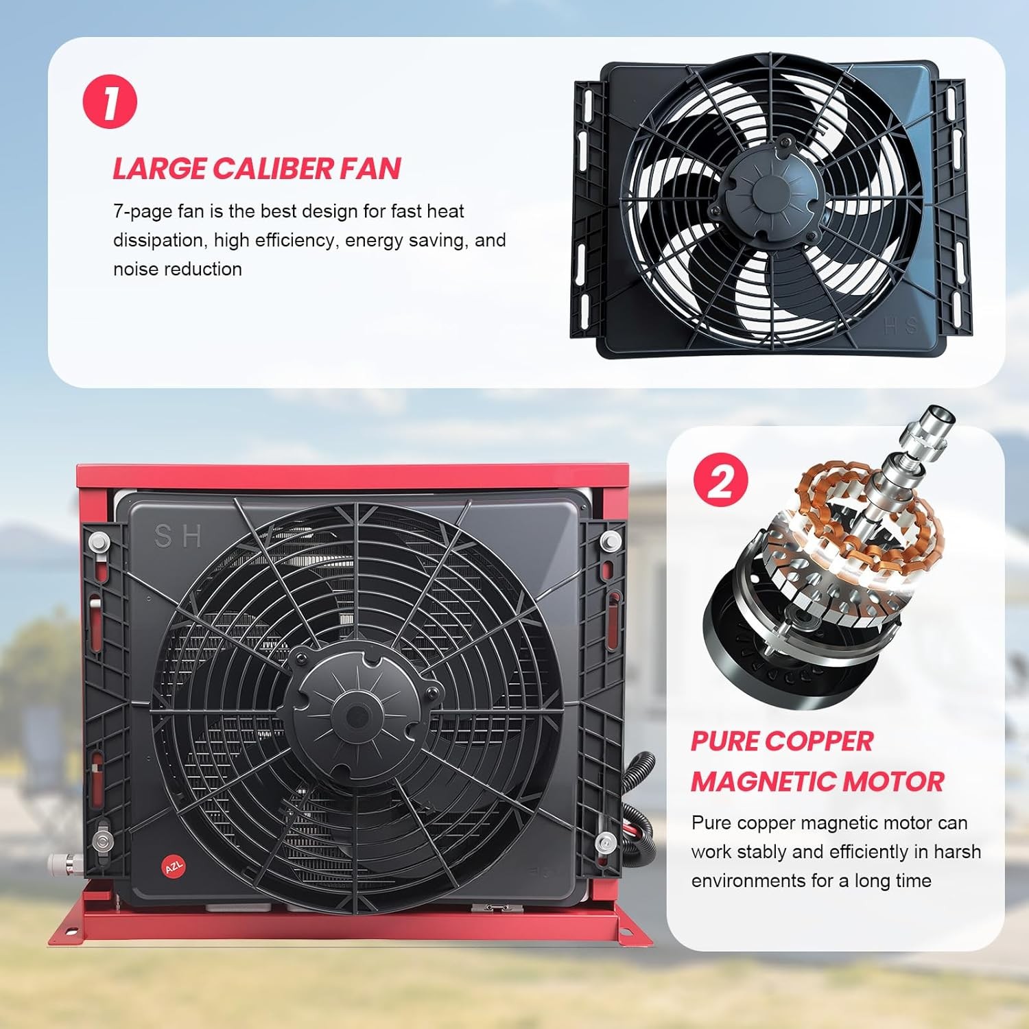 12V 11000 BTU Truck Air Conditioner Split AC For Semi Trucks Bus RV Caravan US