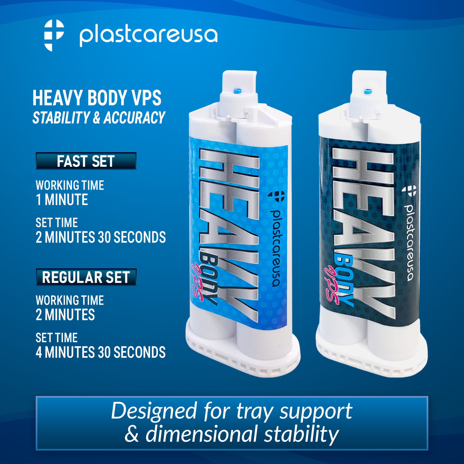 20 x VPS PVS Heavy Body Fast Rapid Set Impression Material, 50mL Cartridges