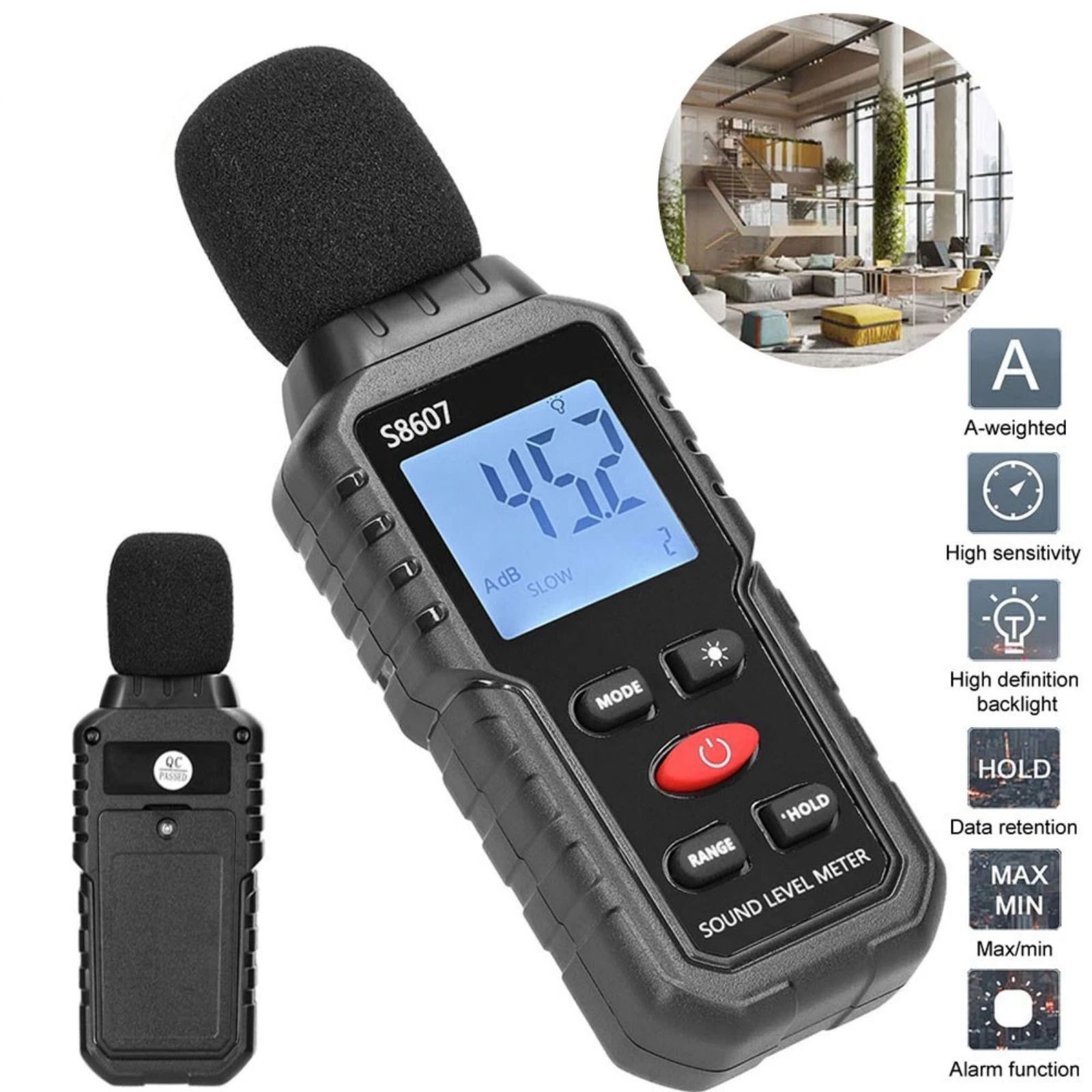Digital Sound Level Meter Noise Decibel Meter 30-130dB Range Measurement Device