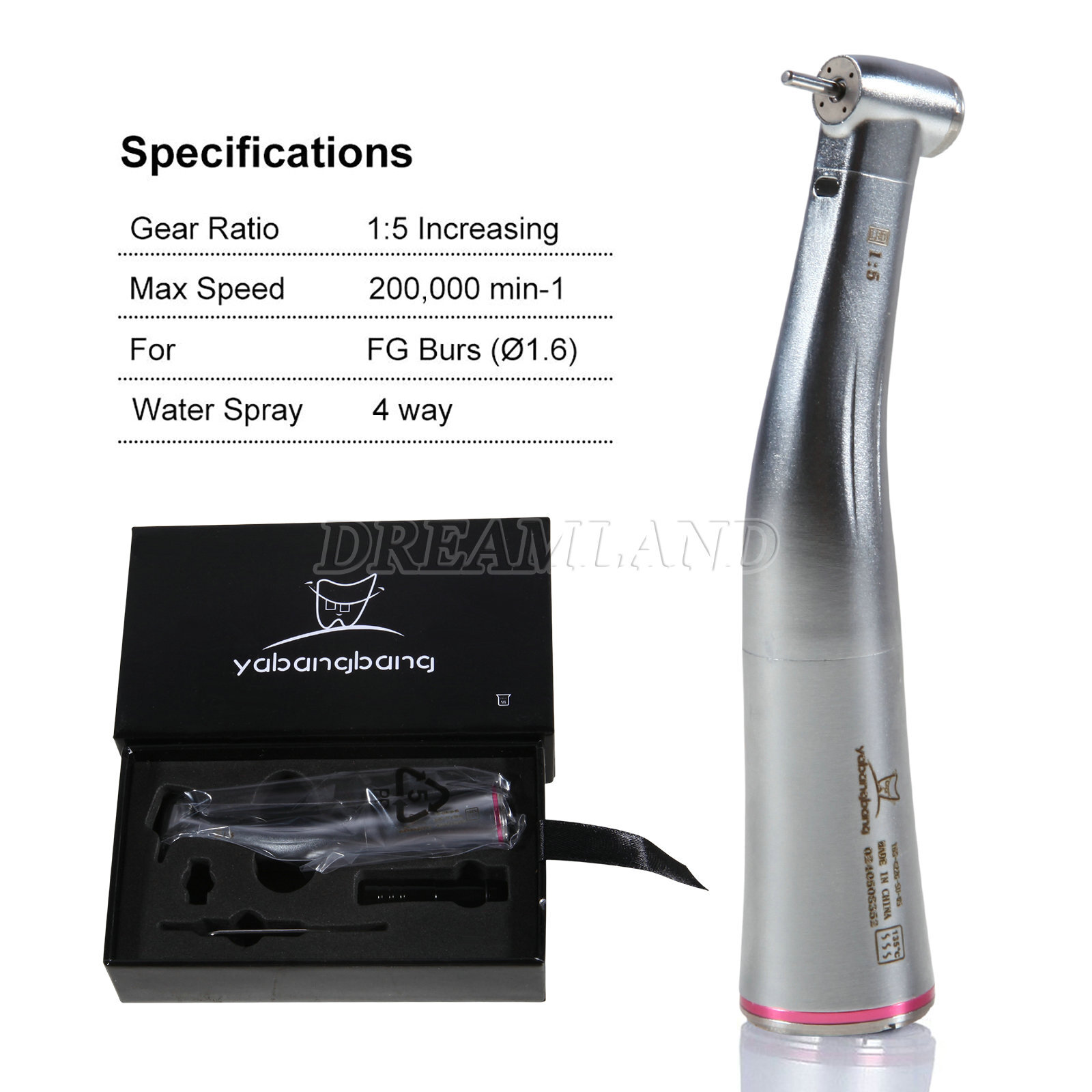 Dental 1:5 LED Fiber Optic Contra Angle Handpiece Electric Fit NSK Ti-MAX X95L