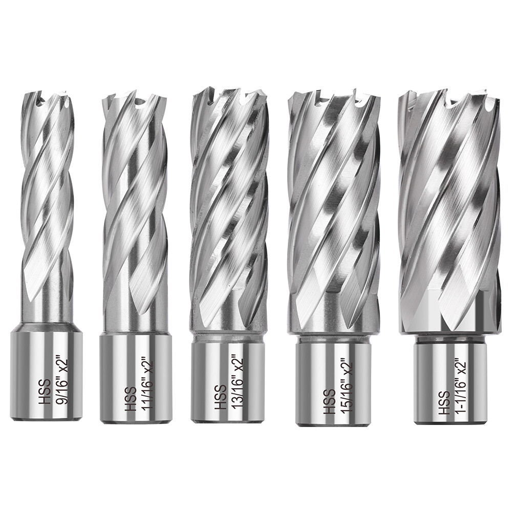 5pcs HSS Annular Cutter Set 3/4″ Weldon Shank Magnetic Drill Bit 2” Depth