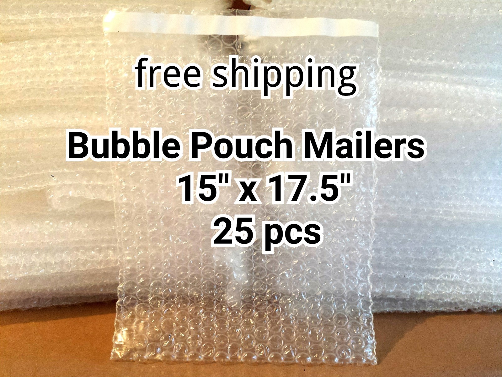 Lots of 25 15″ x 17.5″ BUBBLE OUT BAGS POUCHES SELF SEAL MAILERS BAGS CLEAR