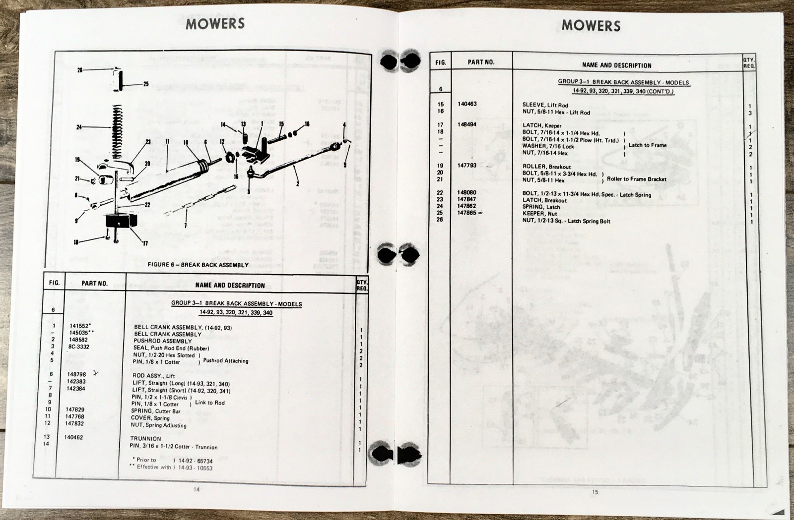 Ford Series 501 Rear Attached Mower Operators Owners Parts Manual Set Bar Sickle