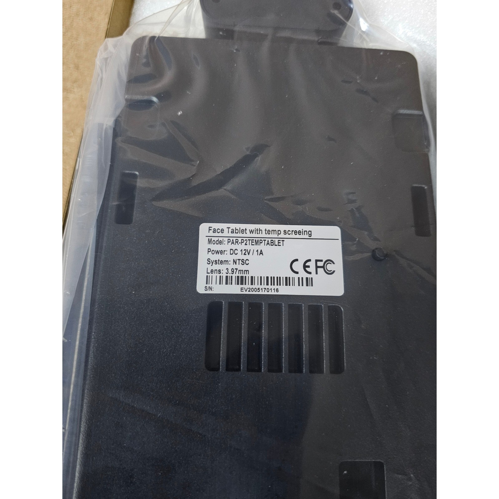 InVid Face Tablet with Temp Screening Unisex OS Black Solid PAR-P2TEMPTABLET NEW