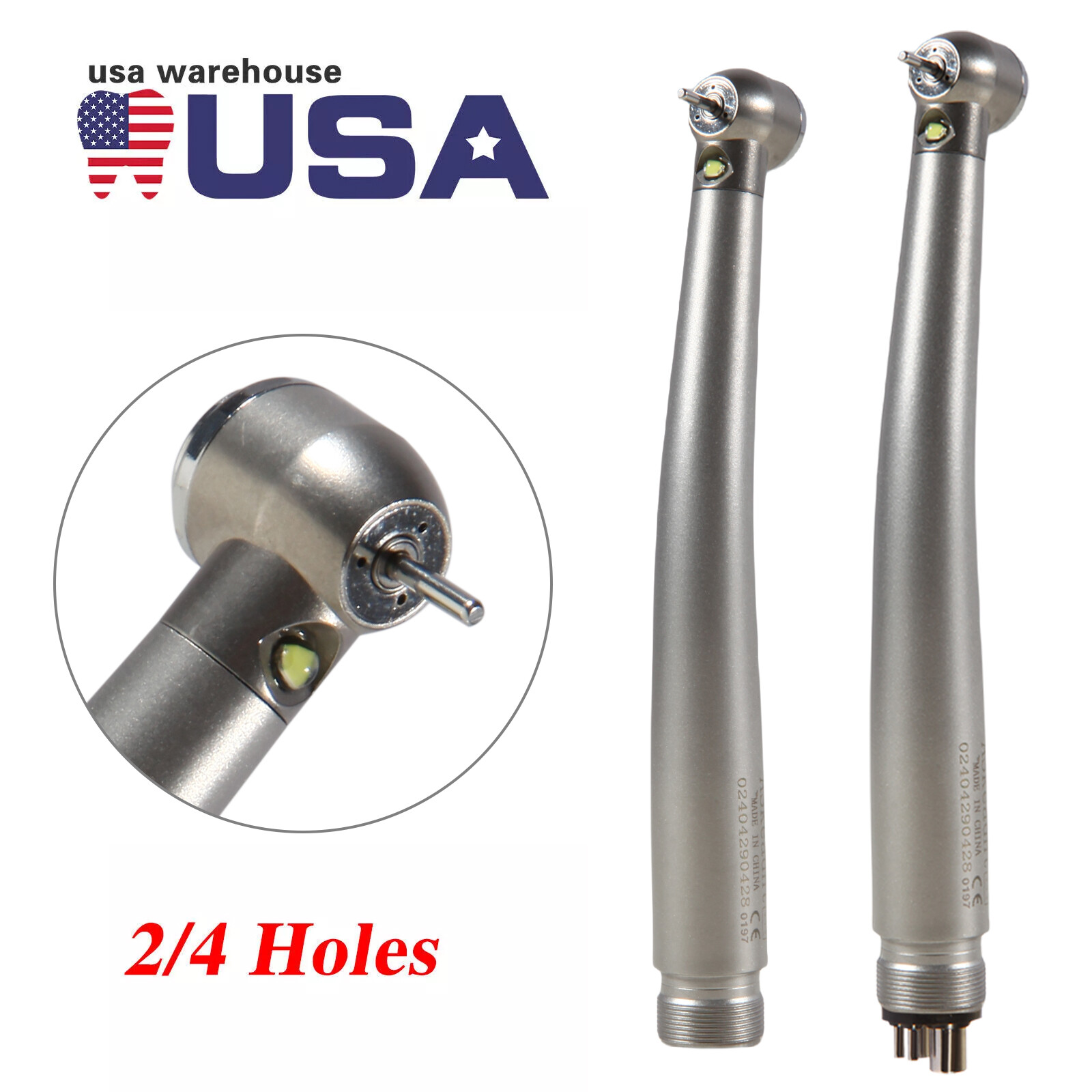 Dental Fiber Optic LED E-generator Fast High Speed Handpiece 2/4 HOLE NSK Style