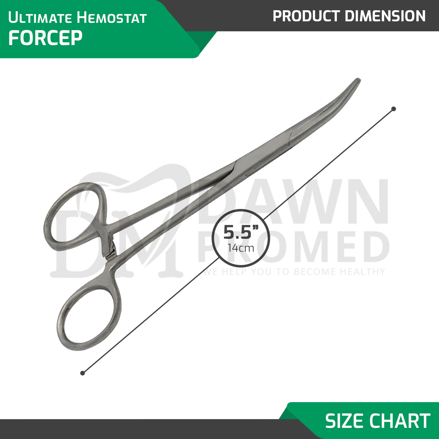5 Pcs Kelly Hemostat Forceps Curved 5.5″ Locking Clamp Surgical Dental German Gr