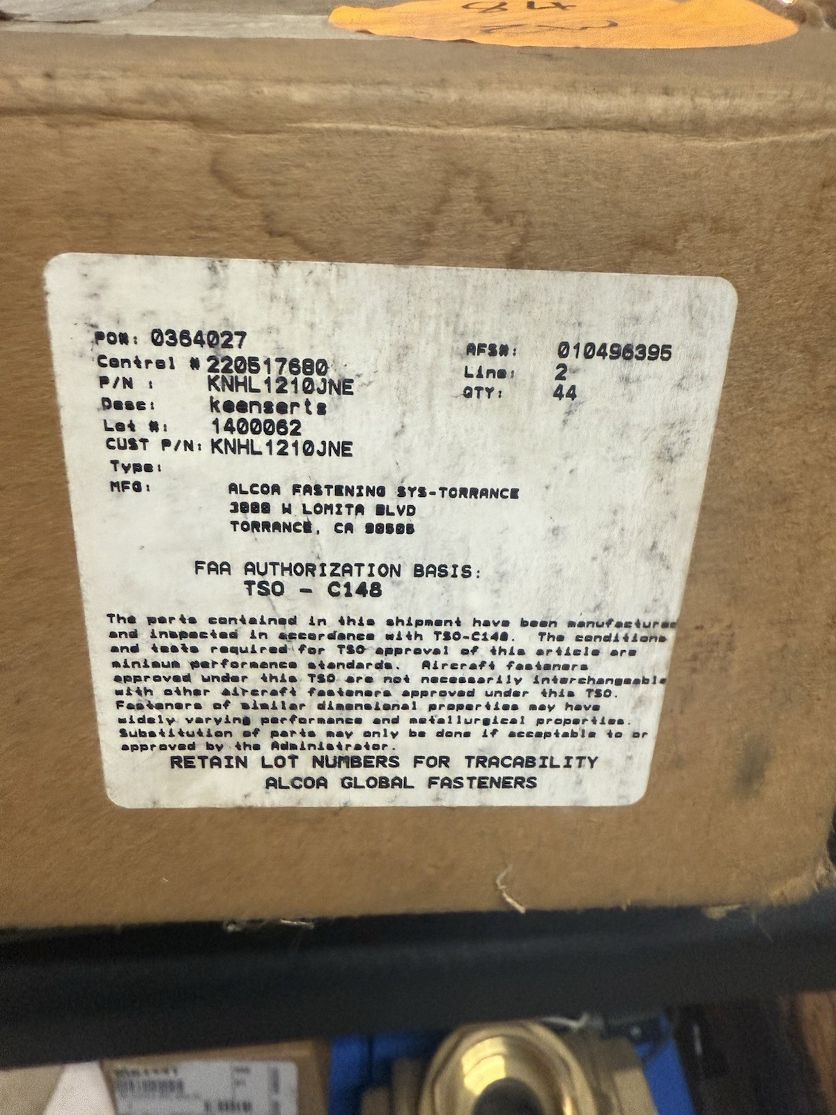 Keensert Locking Insert ALCOA Brand 3/4″ ID x 1-1/8″ OD KNHL1210JNE KNHL1210 C1