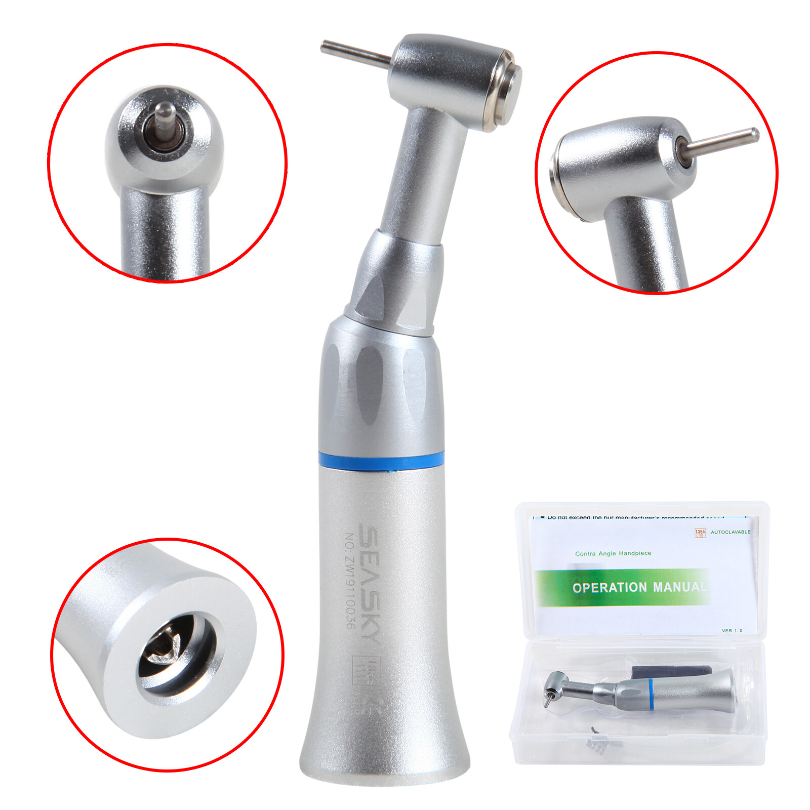 NSK Style Dental Slow Low Speed Contra Angle Handpiece Fit FG 1.6mm Burs