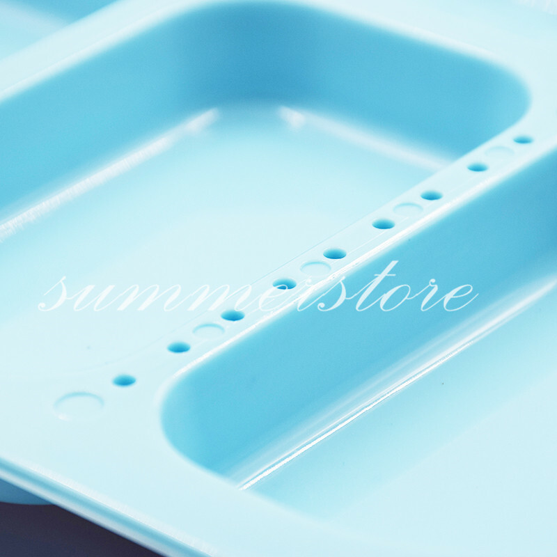 1 Pc Light Blue Dental 135ºC Autoclavable Plastic Divided Type Separate Trays
