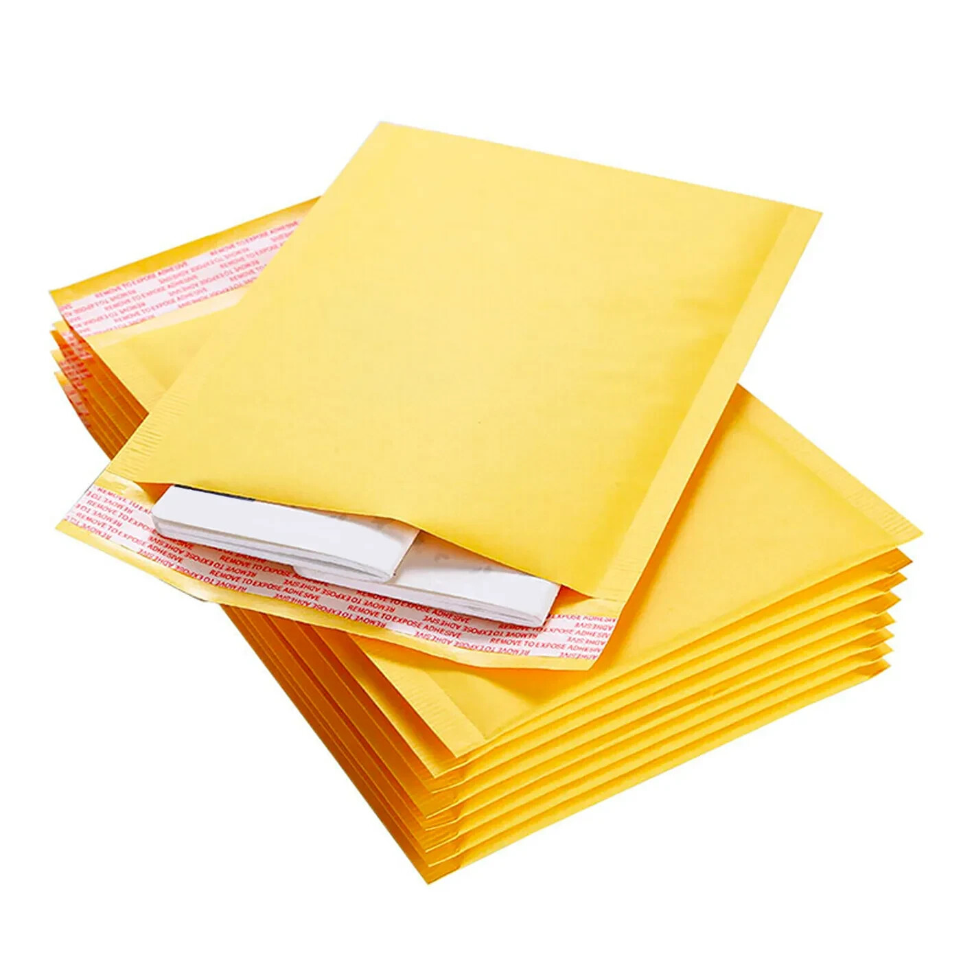 50Pcs Coolpkg #000 4″x8″ Secure Seal Kraft Bubble Mailers Padded Envelopes 4×8