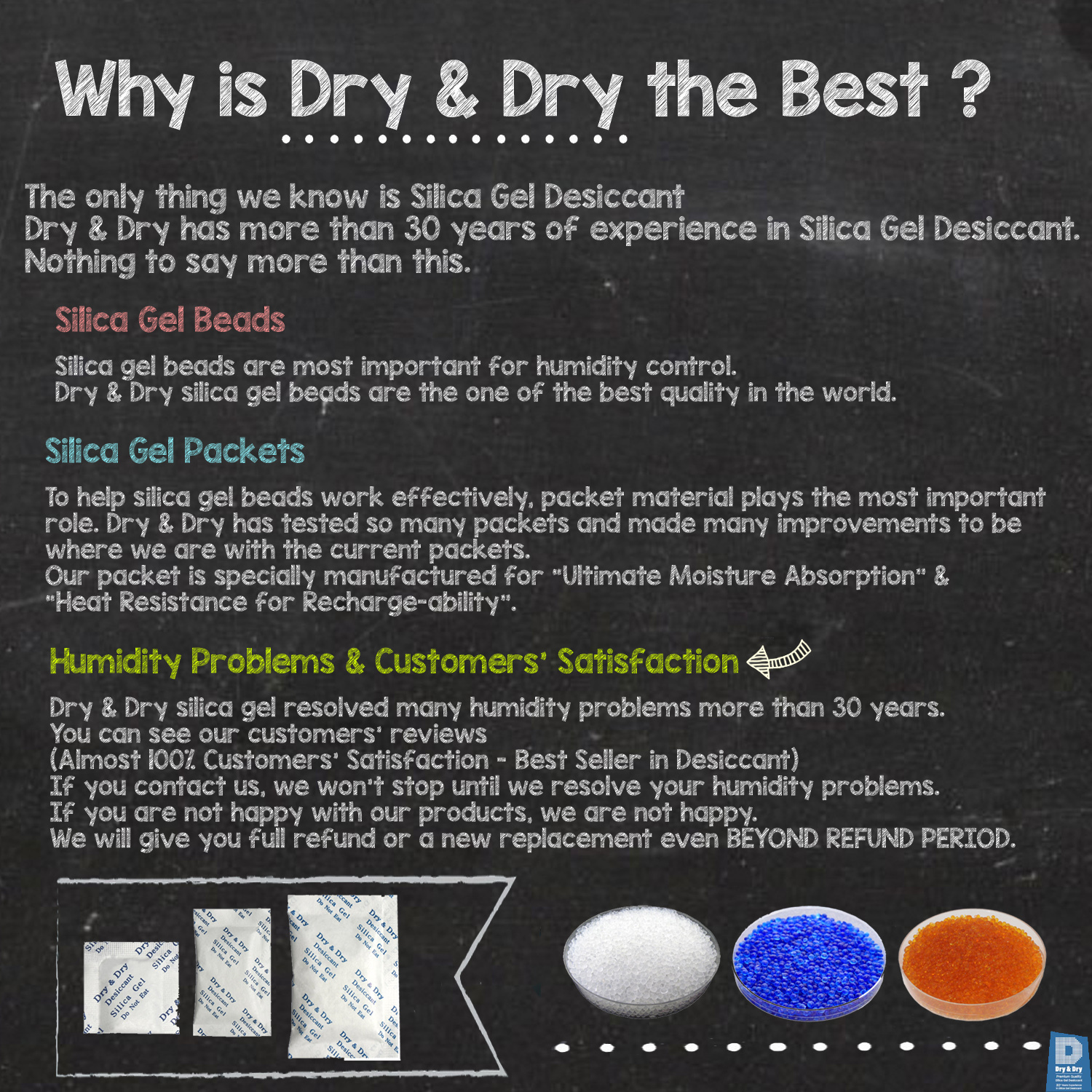 1 Quart(2 LBS) “Dry&Dry” Premium Orange Indicating Silica Gel Desiccant Bead