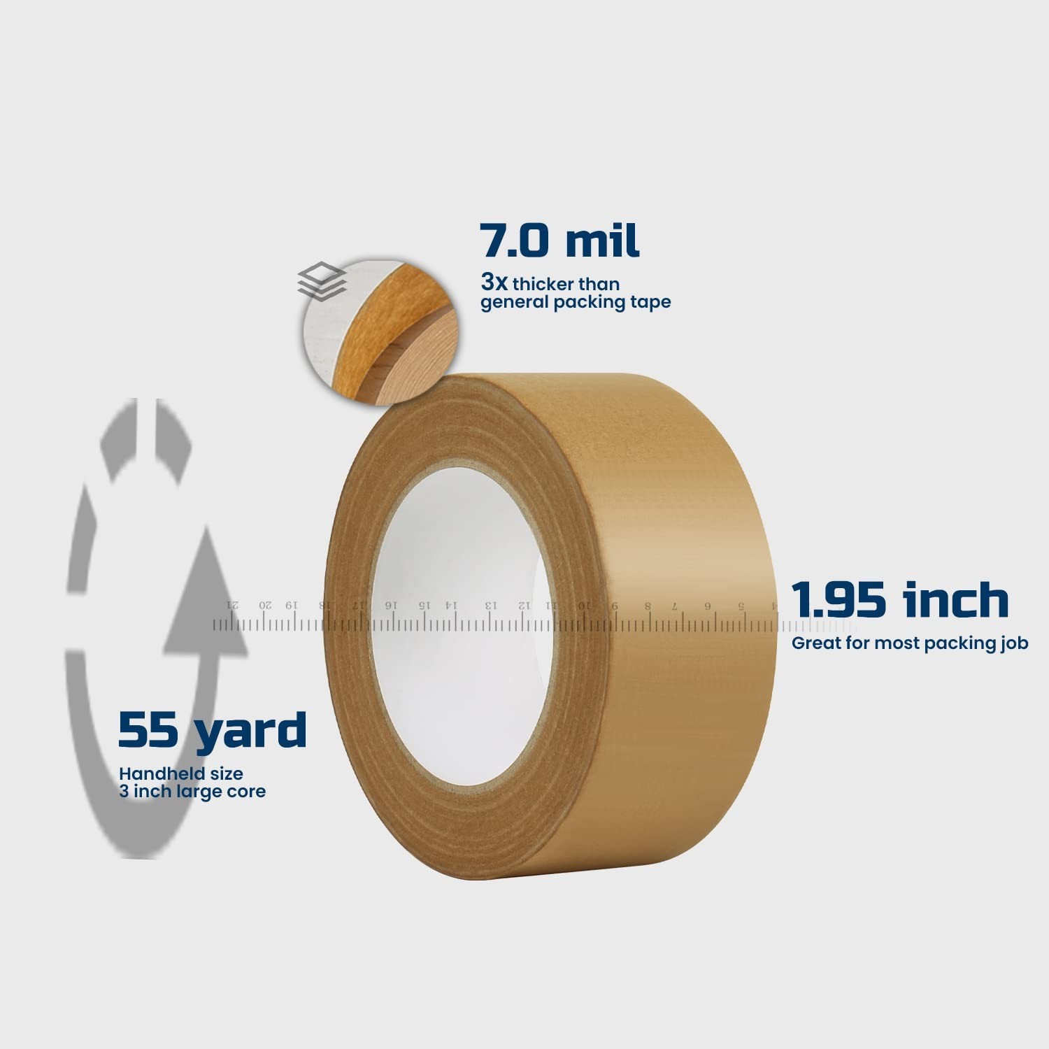 Kraft Packing Tape, Brown Kraft Gummed Tape for Packing Boxes, Shipping Cardb…