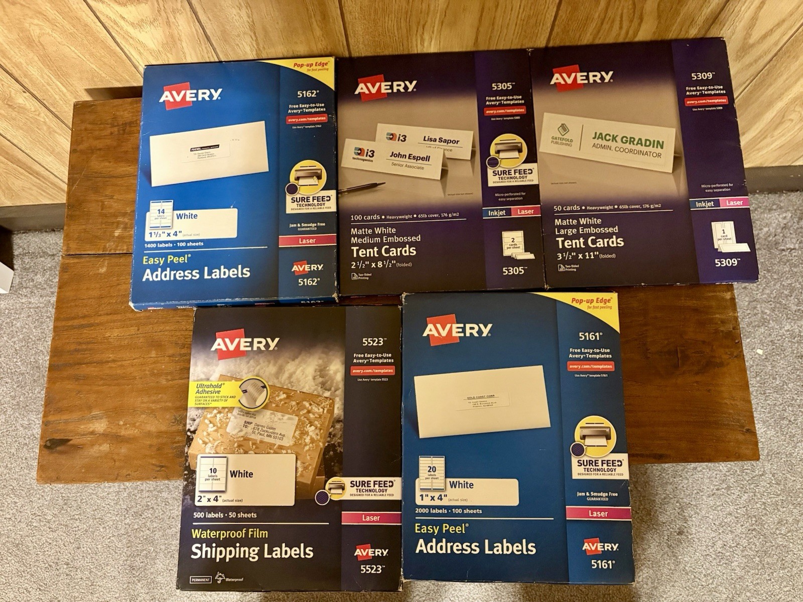 Avery Address & Shipping Labels SKU 5523, 5162, 5309, 5305, 5161. NOS