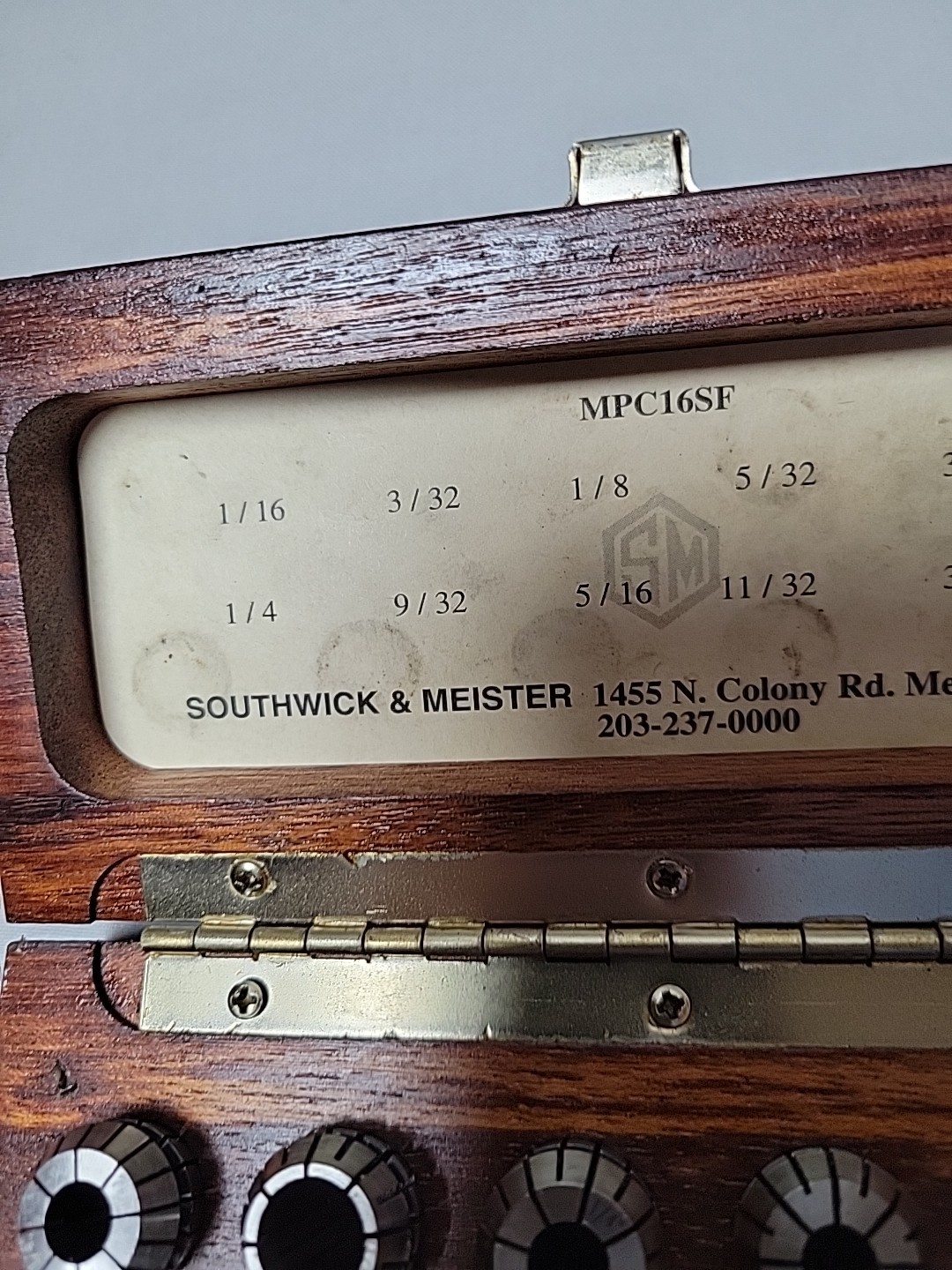 Southwick & Meister MPC 16SF collet set, USED.