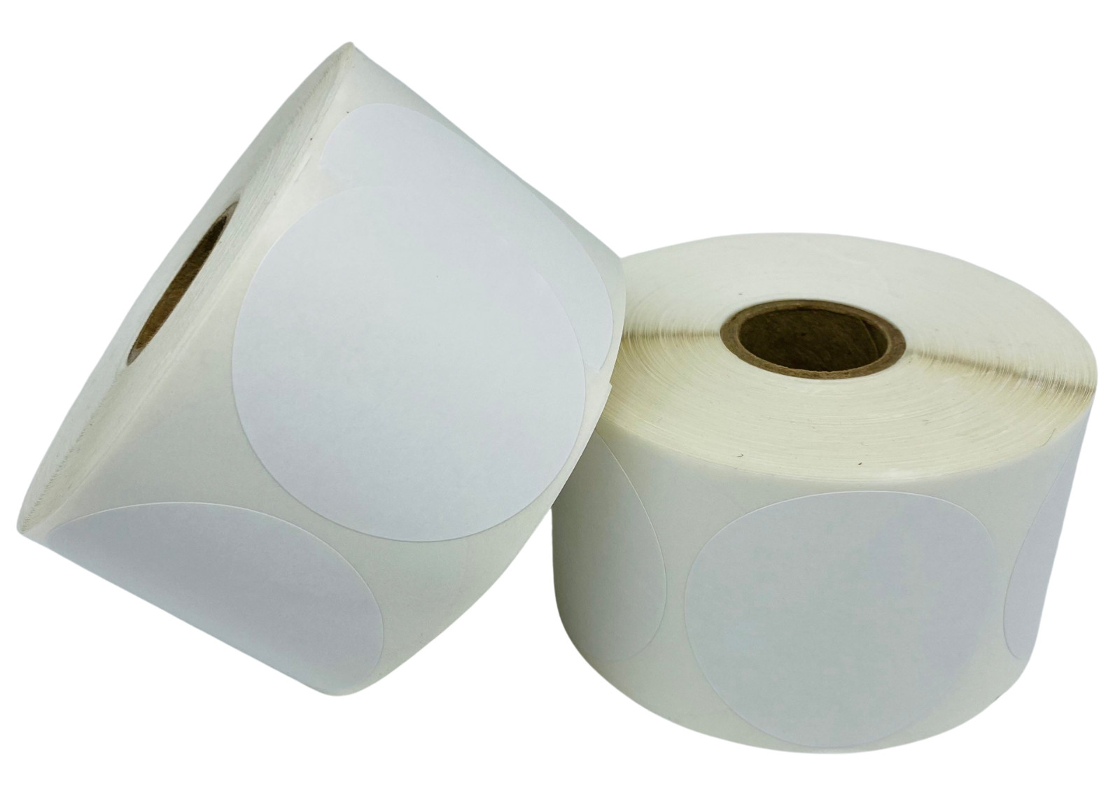 2.5″ Round Direct Thermal Printer Labels 500 Per Roll 1″ Core 2 Rolls