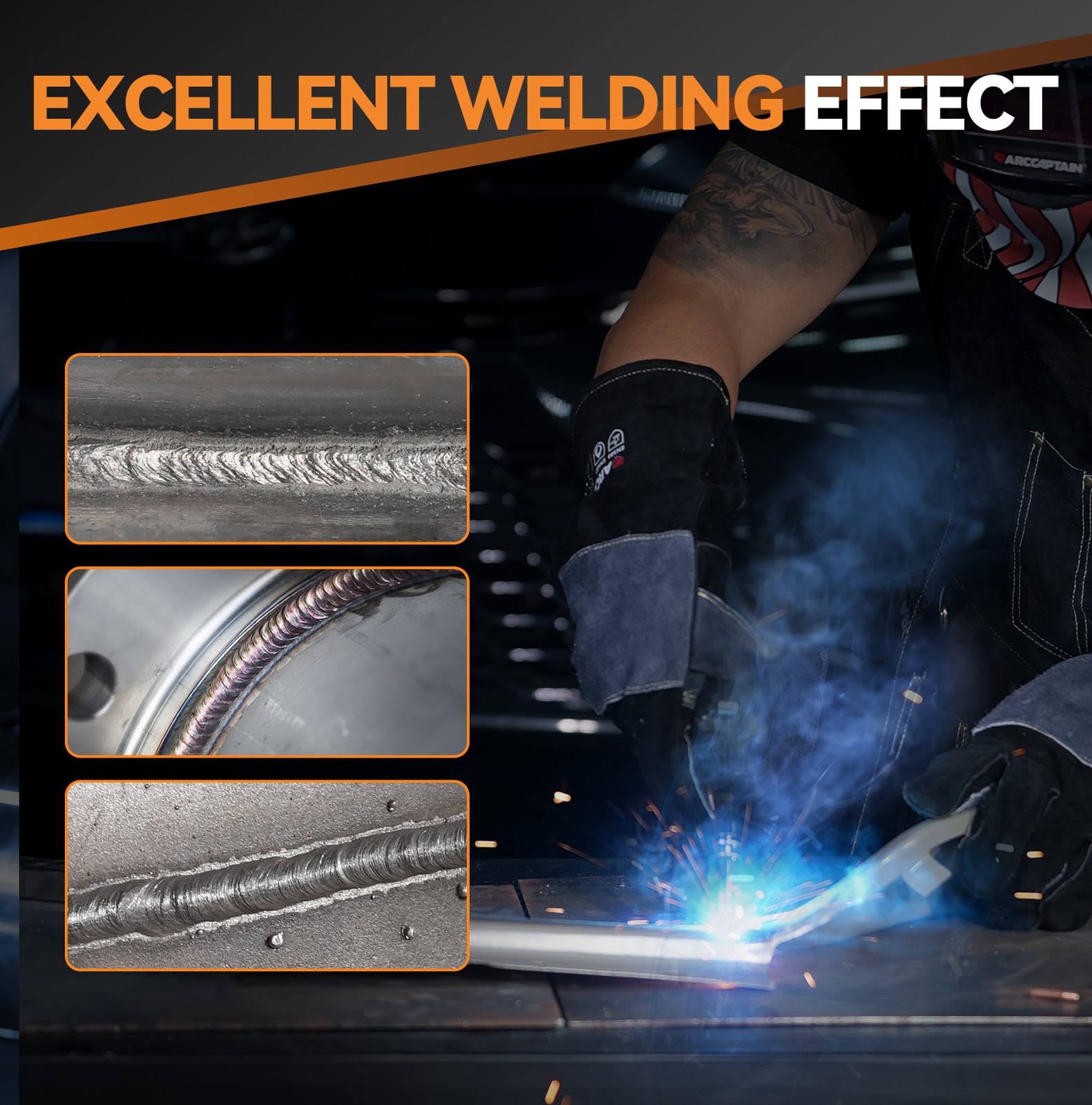 ARCCAPTAIN 3 in 1 MIG Welder 130Amp Flux Core Mig/Lift TIG/MMA Gasless Digital?