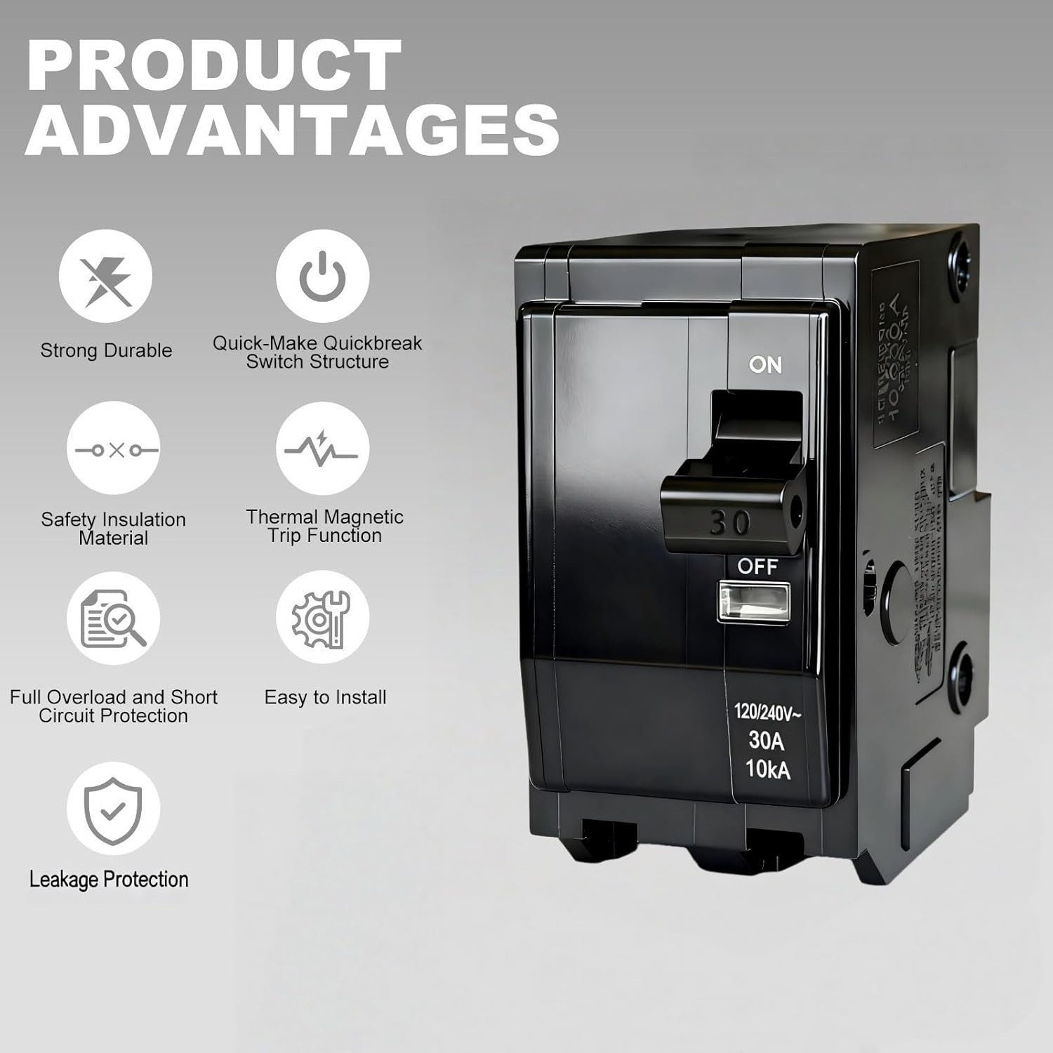 High Compatibility 2-Pole 30 Amp Circuit Breaker: Secure Your Electrical Systems