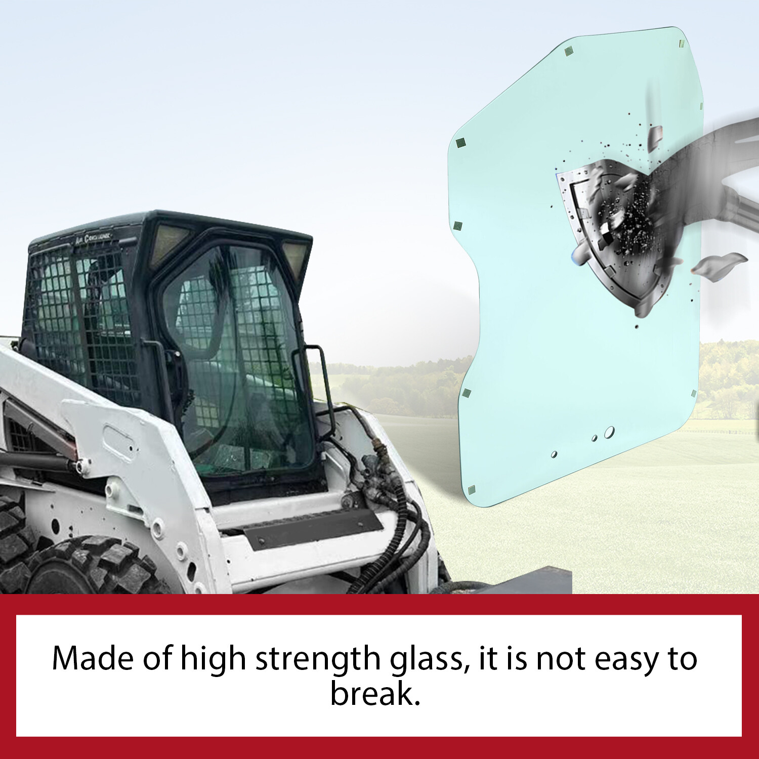 Door Glass Window Fits Bobcat S220 S250 T180 T190 Skid Steer #6729776