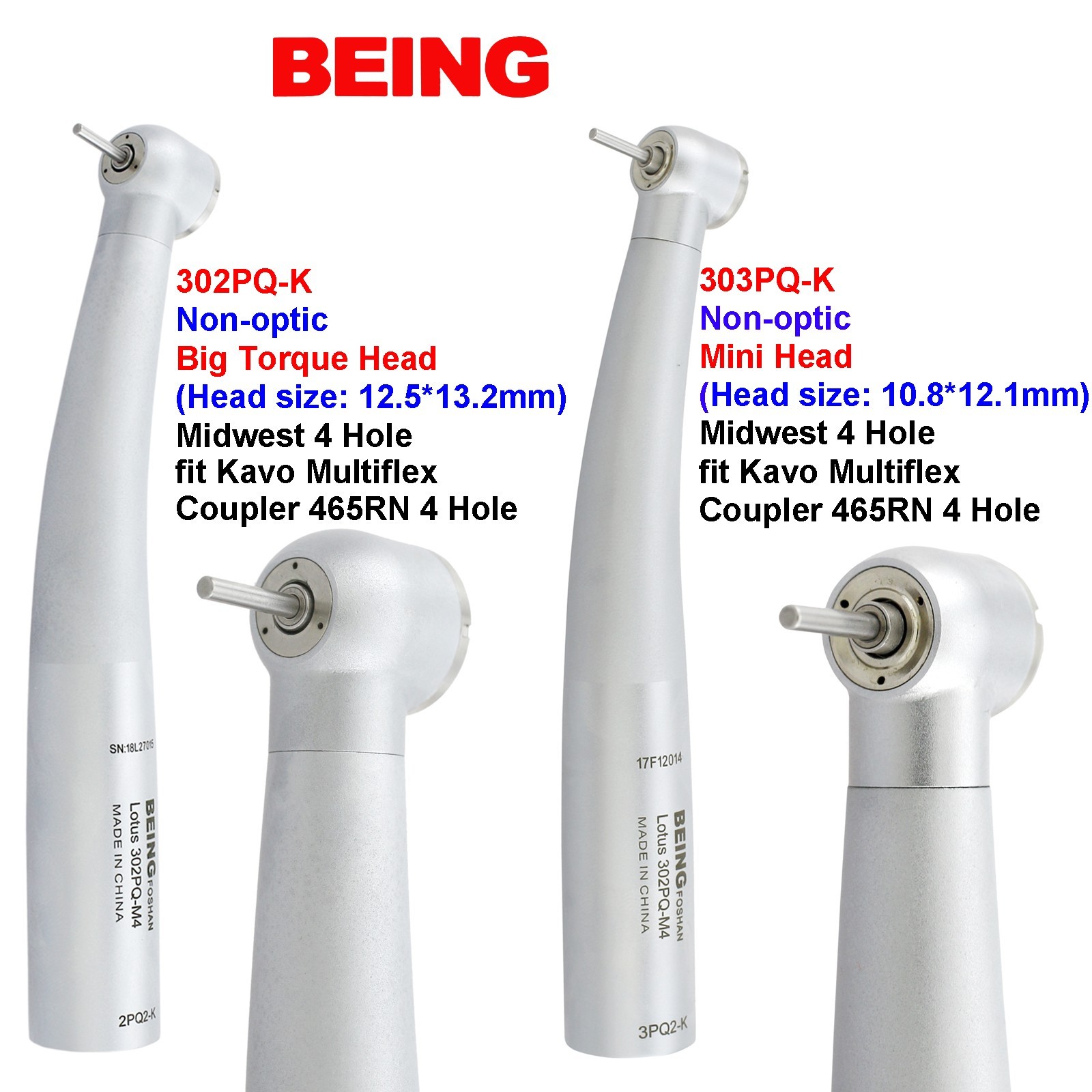 BEING High Speed Handpiece Fiber Optic Surgical 45° Angle KaVo Multiflex Coupler