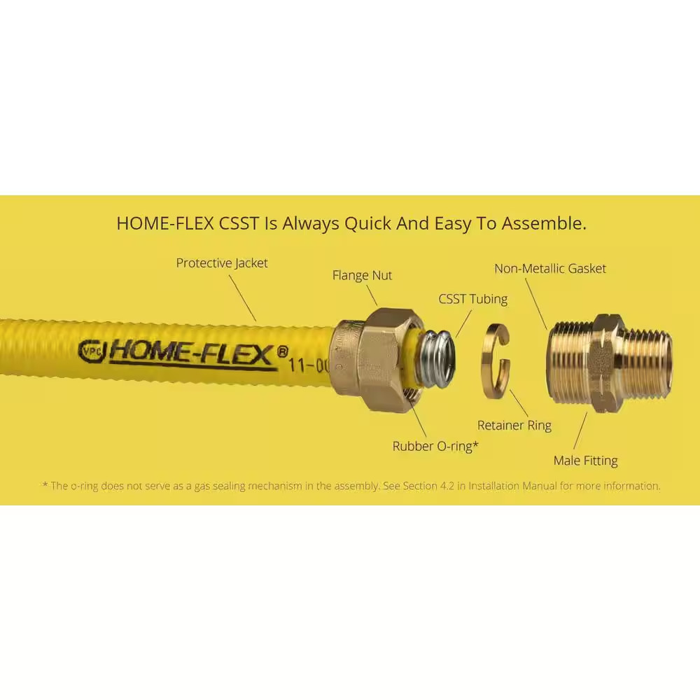 1/2 In. CSST X 1/2 In. MIPT Brass Termination Flange