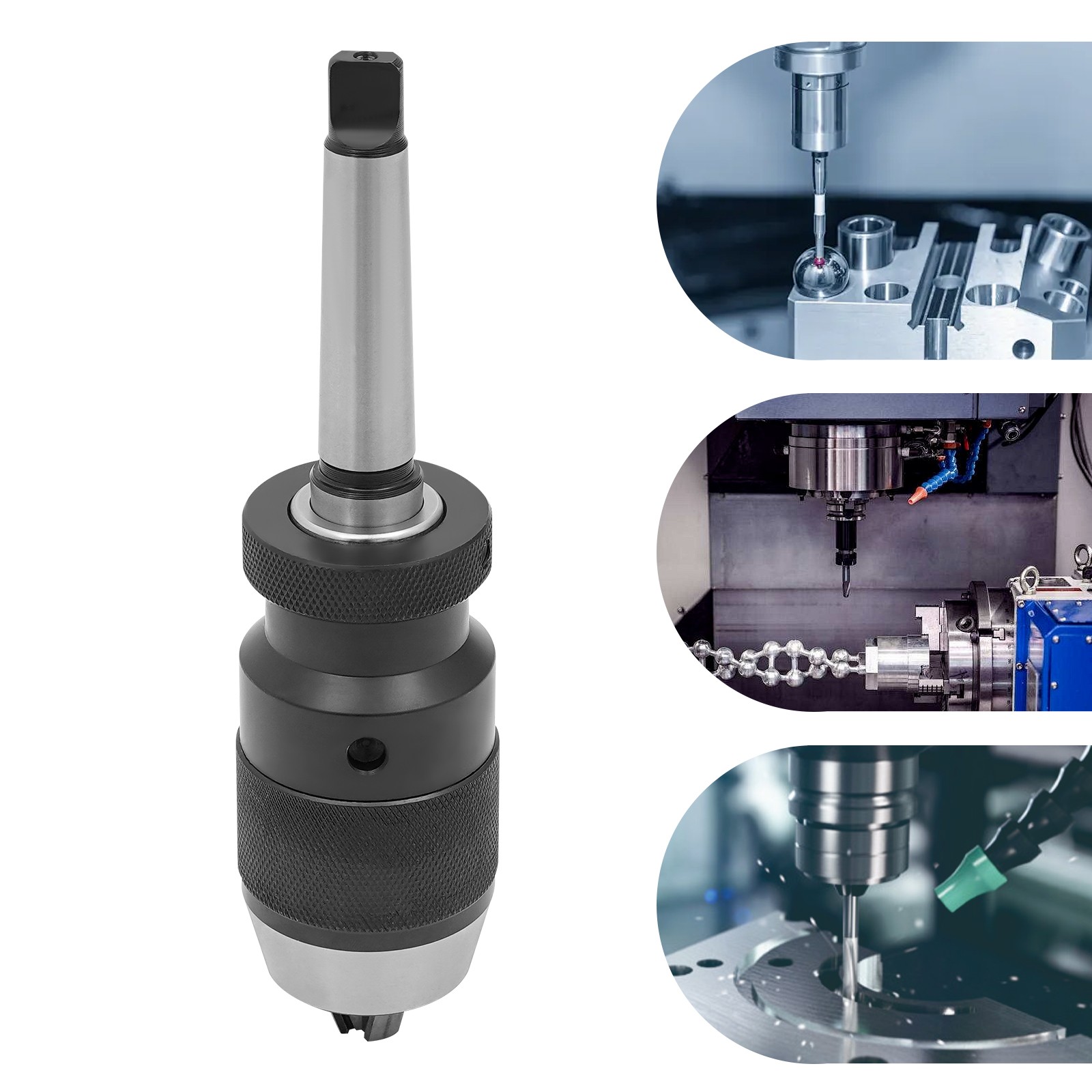 1/32 – 5/8 inches Self-tightening Drill Chuck Set with a Connecting Rod 0.004in