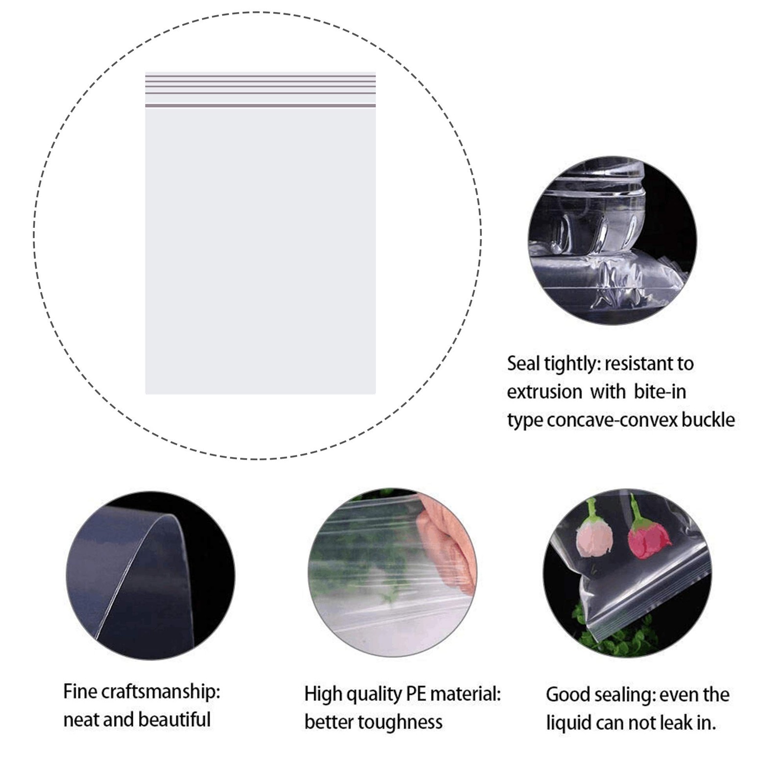 500 Pcs 1.5×2 Inch Plastic Bags 2mil Reclosable Storage Seal Zip Lock Bags