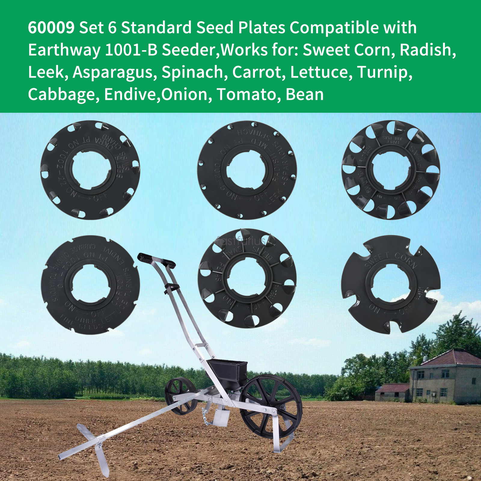 Standard Seed Plate 60009 fits Earthway 1001-B Seeder for Corn,Onion,Tomato,Bean