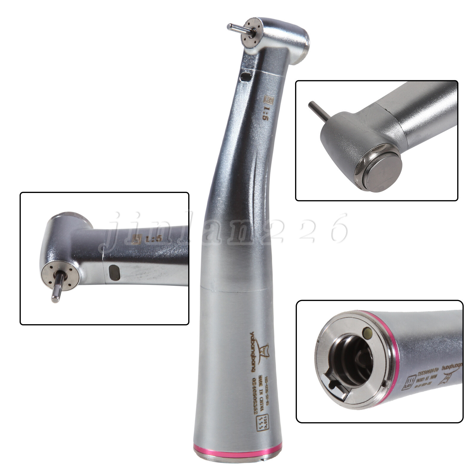Dental 1:5 Optic LED Contra Angle Increasing Handpiece Fit NSK Electric Motor ZS