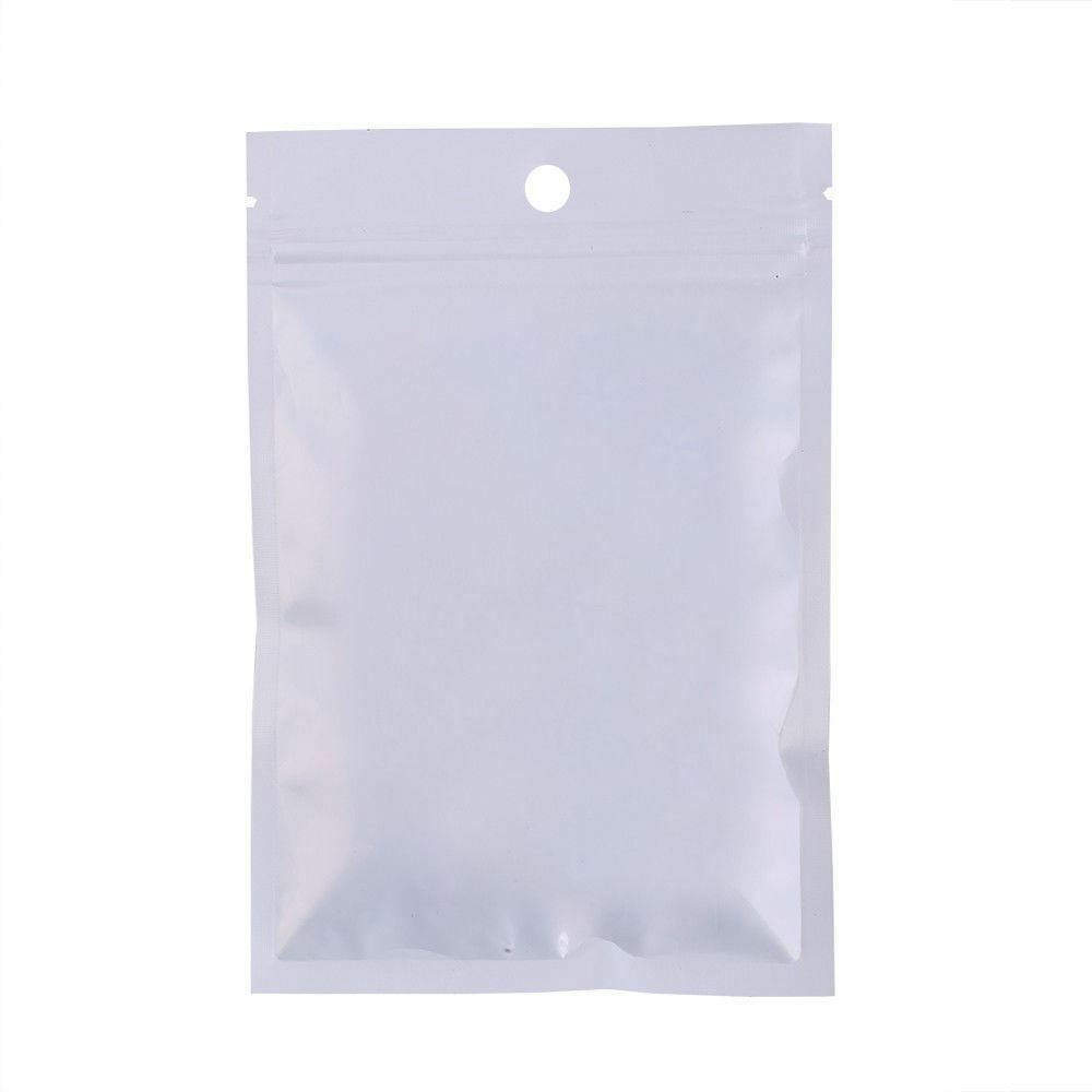 Many Different Sizes for 100 Flat Clear/White Zipper Seal Bags w/ Hang Hole