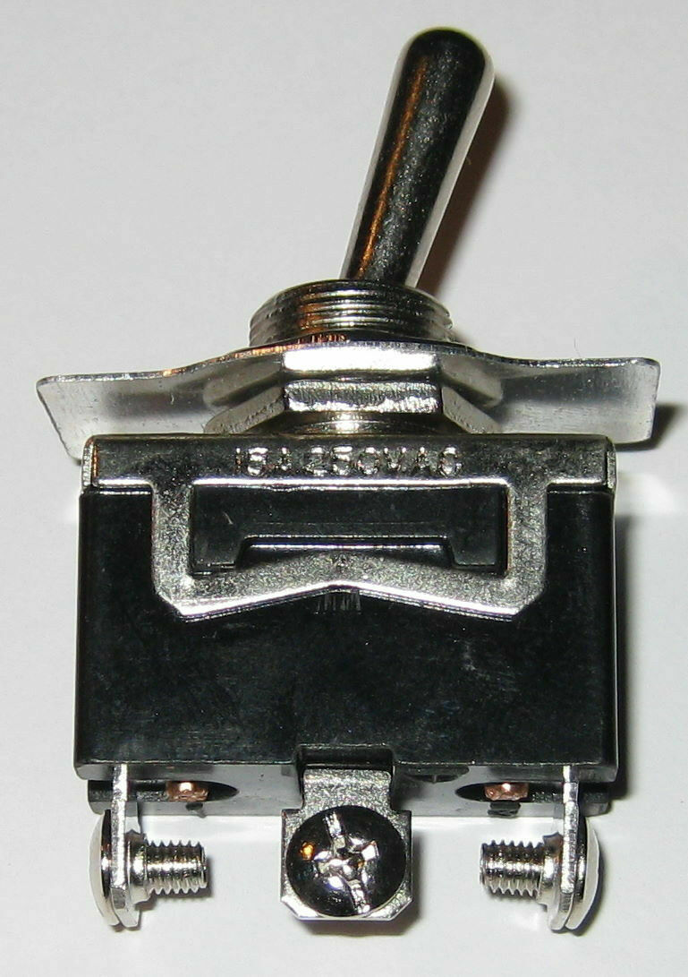 ON / NONE / ON Toggle Switch – SPDT – 125V 20A – 250V 15A – 1/2″ Panel Mount