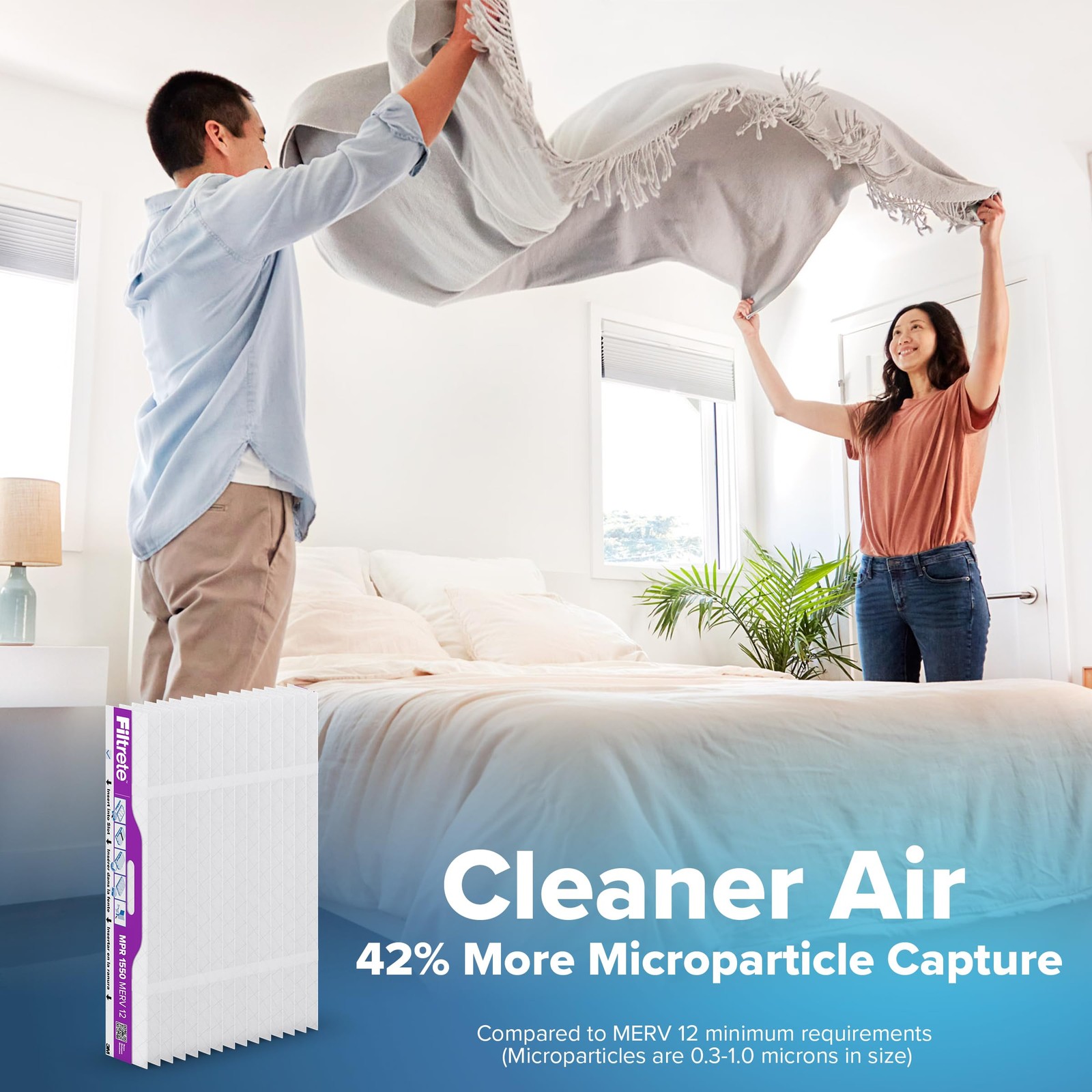Filtrete 16x25x4 Refillable Air Filter Starter Kit, MPR 1550, 16x25x4, White
