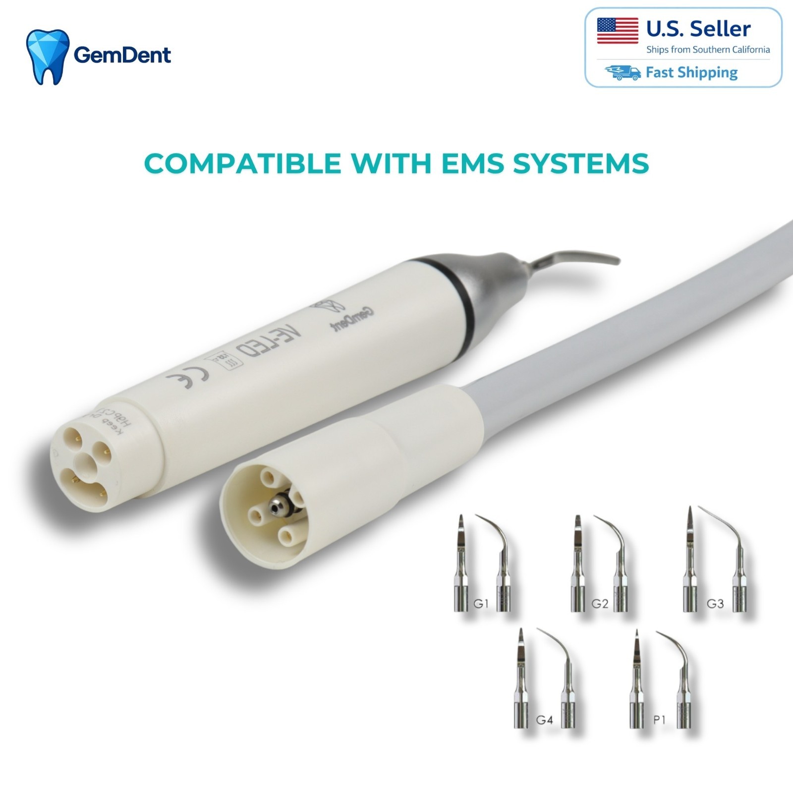 GemDent Ultrasonic Piezo Scaler EMS Compatible LED Dental Cavitron Unit