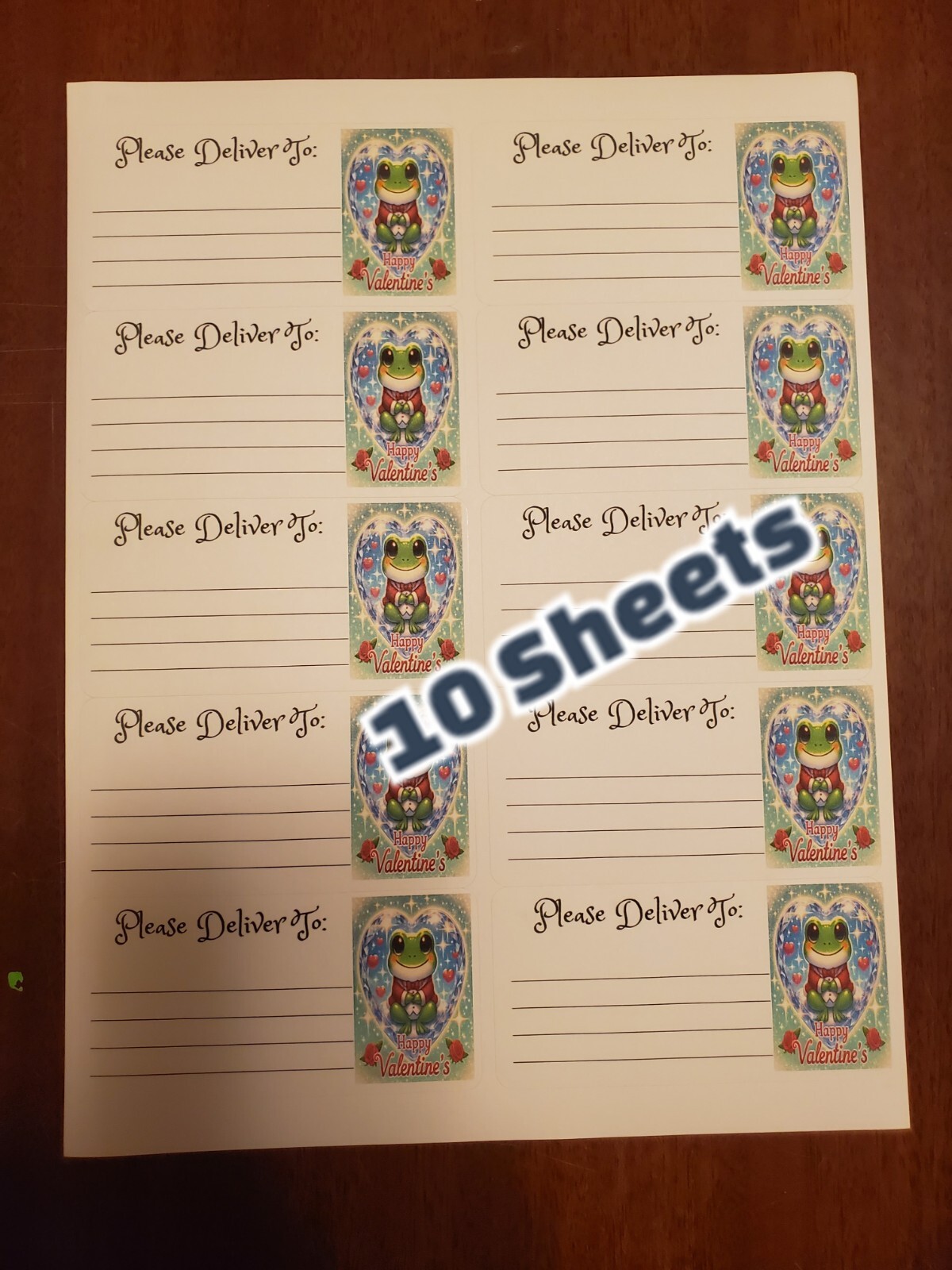 10 Sheets please deliver to address shipping labels (PDT) pen pal, mail