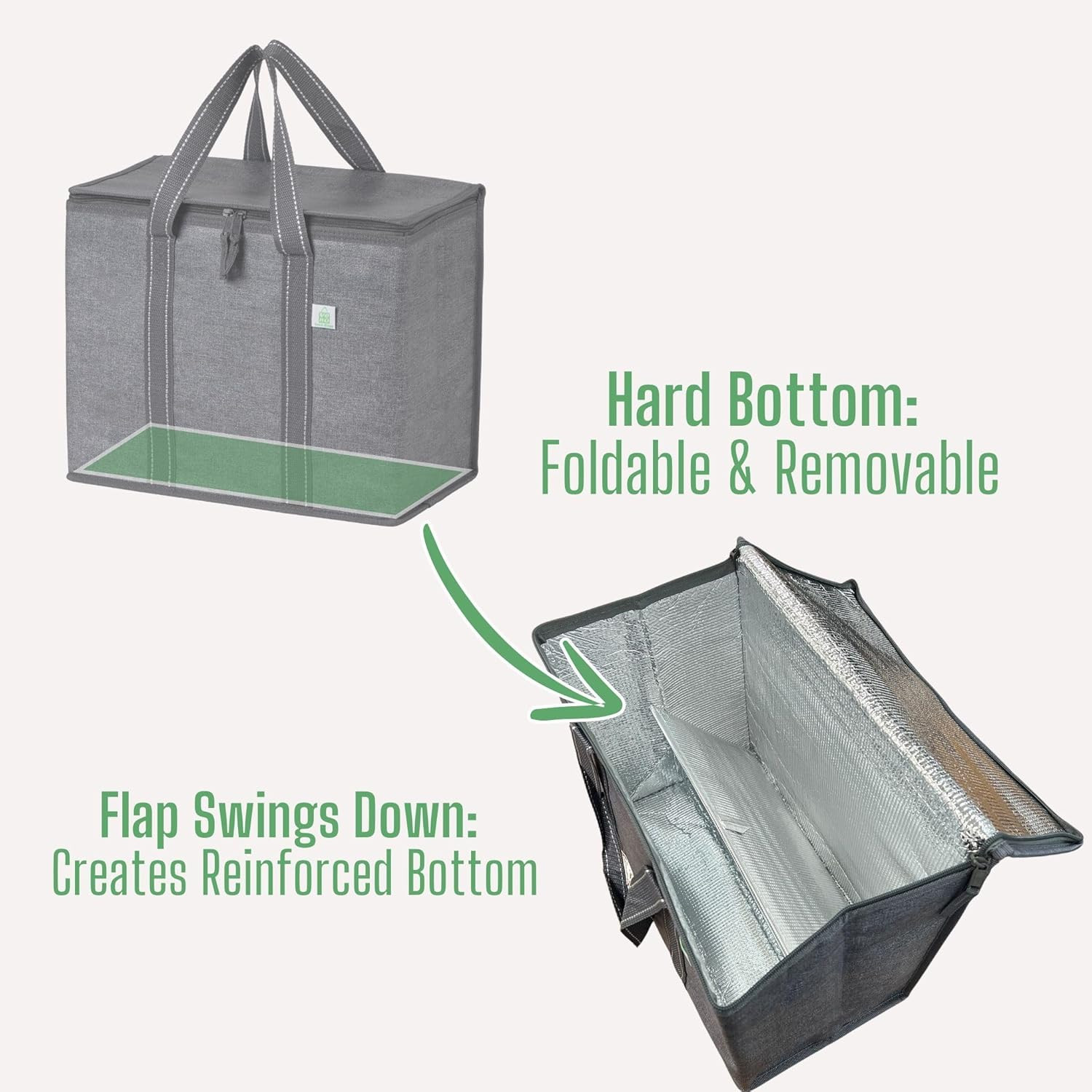2 Pack Cooler Bag and Insulated Grocery Bags for Food Delivery, Collapsible Cool