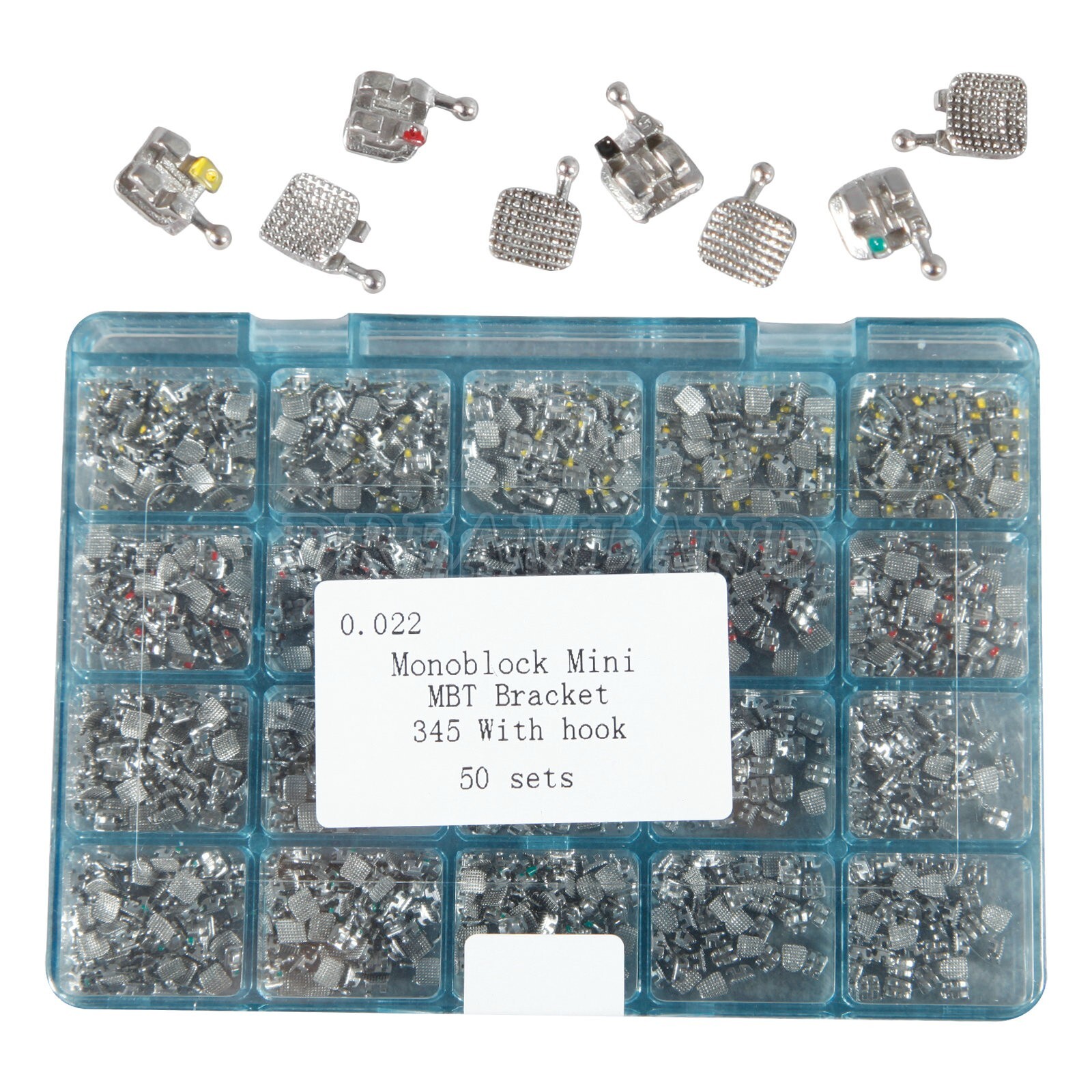 50 Sets Dental Orthodontics Monoblock MINI MBT. 0.022 Brackets 345 Hooks
