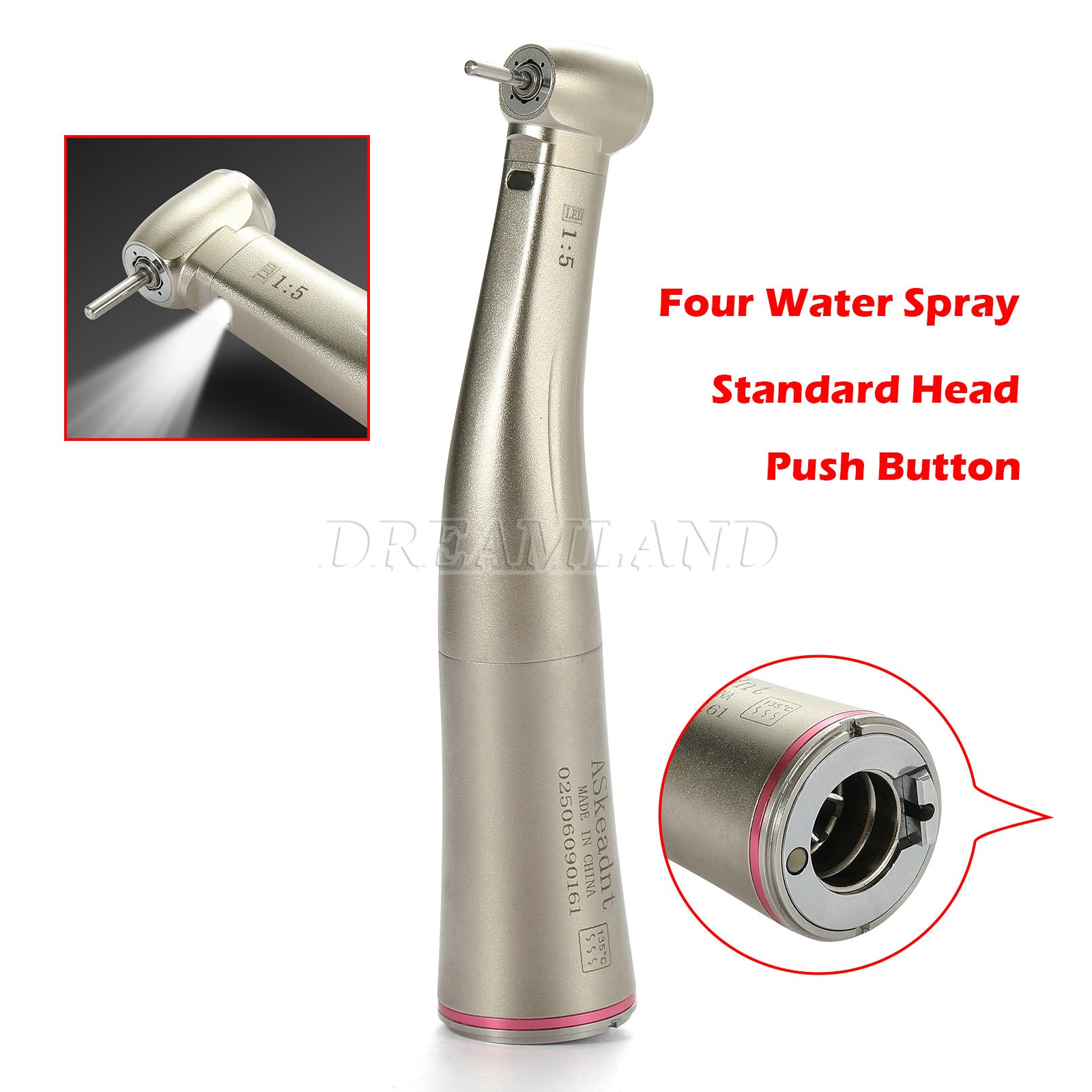Dental 1:5 LED Electric Handpiece Fiber Optic Contra Angle NSK Style