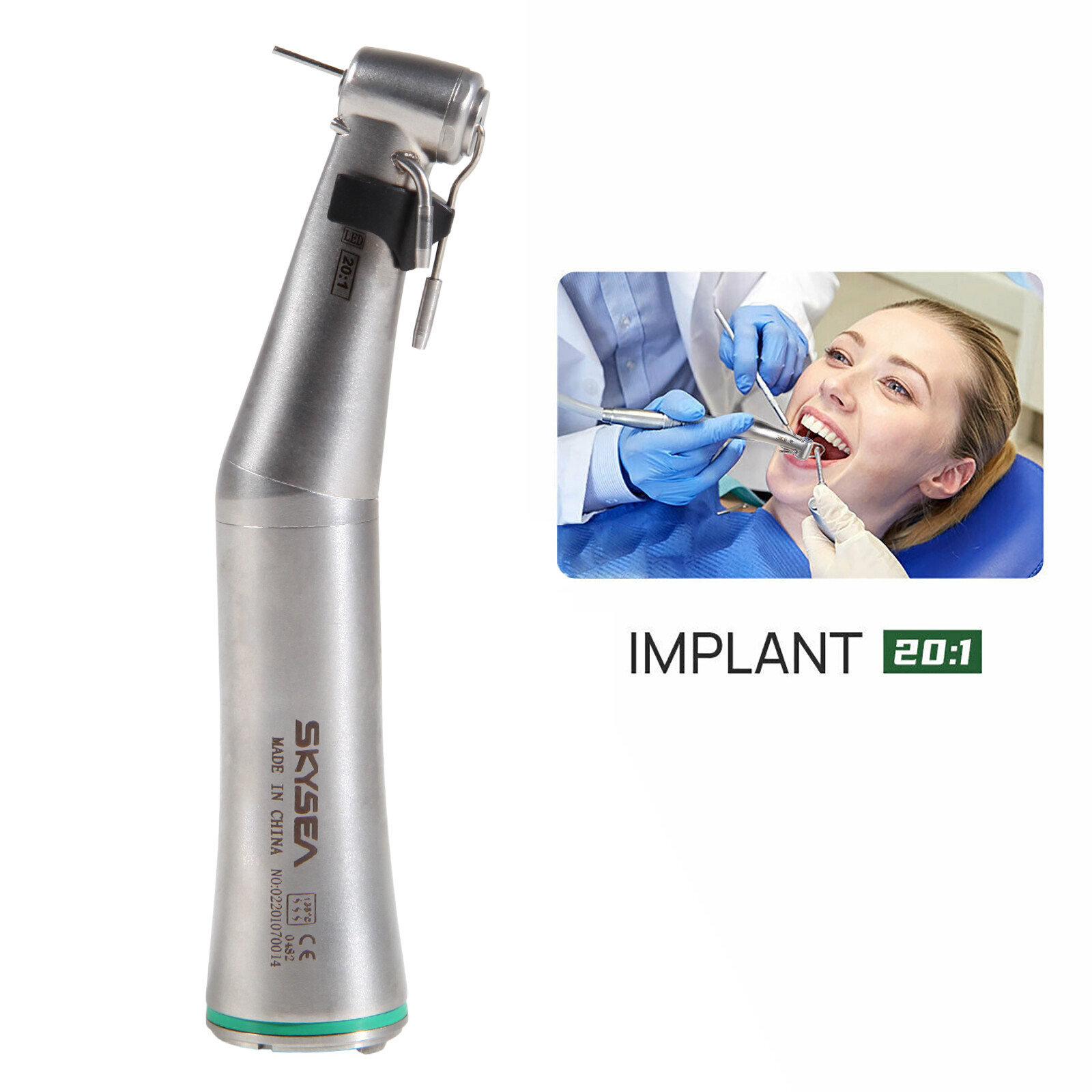 SKYSEA Dental Implant 20:1 LED Surgical Contra Angle Handpiece Detachable Head