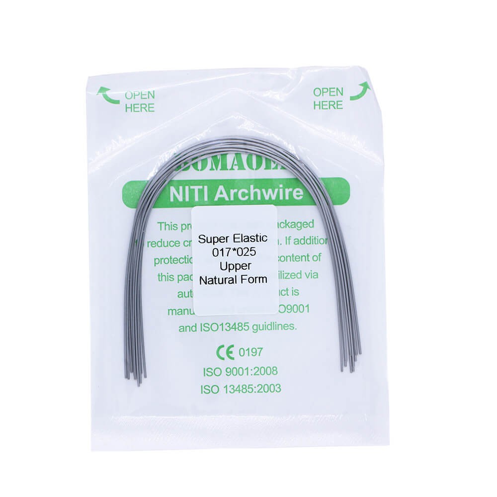 10×Dental Ortho Super Elastic Niti Rectangular Arch Wires Natural 17×25 Upper