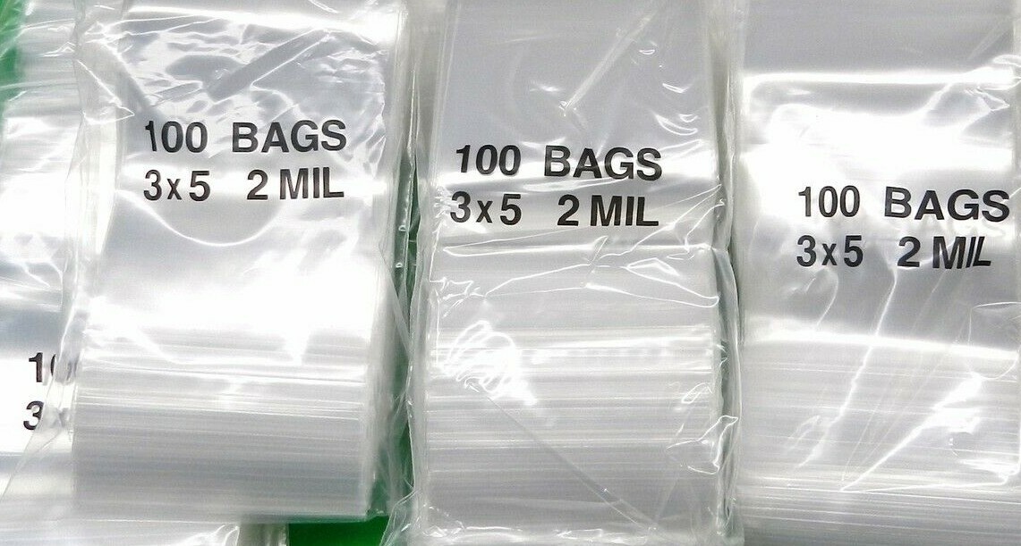 3×5 Clear Bags 2Mil Baggies 500 Resealable Squeeze Top Seal 3″ x 5″ Bags