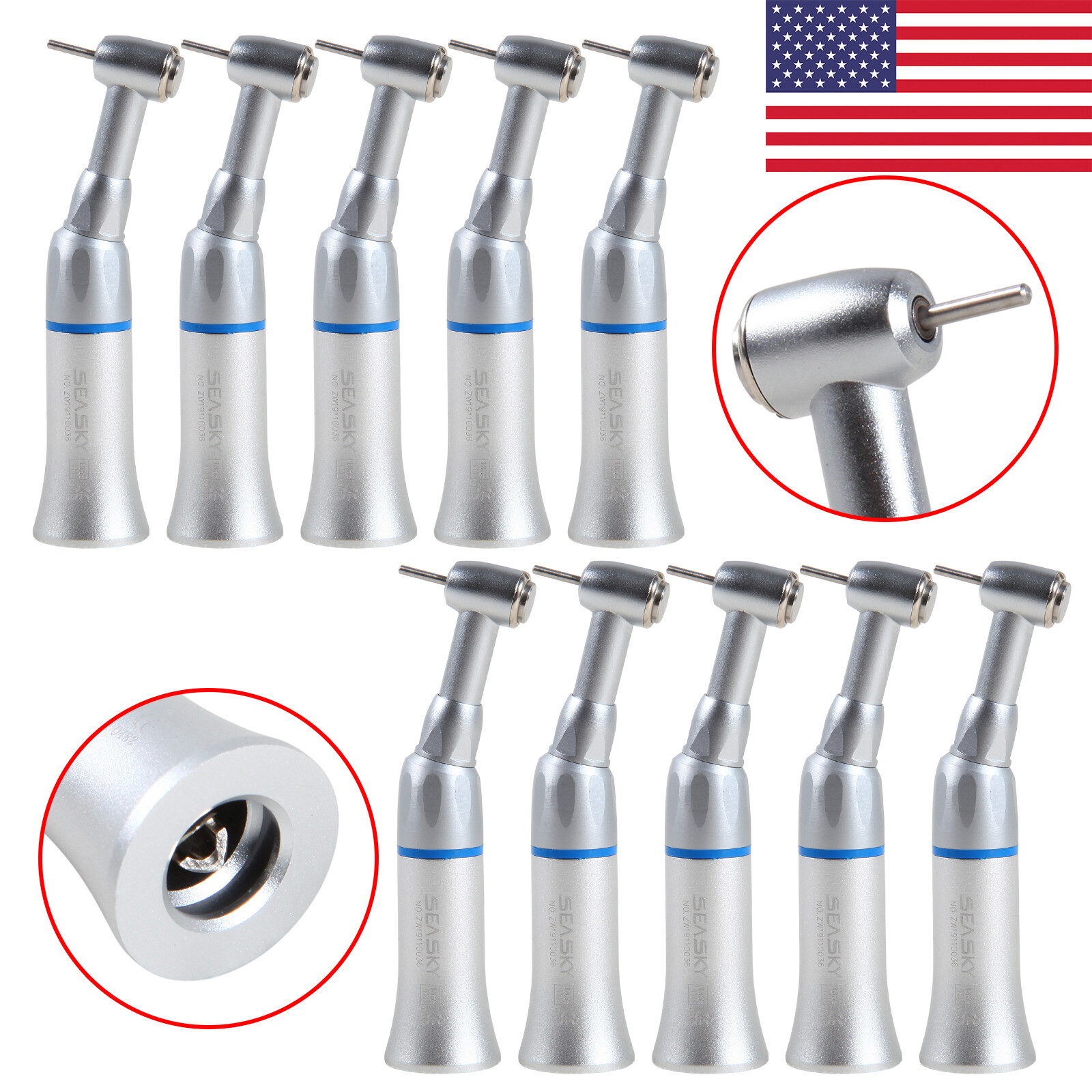 FG1.6mm Burs Fits Dental Push Button Contra Angle Handpiece Low Speed