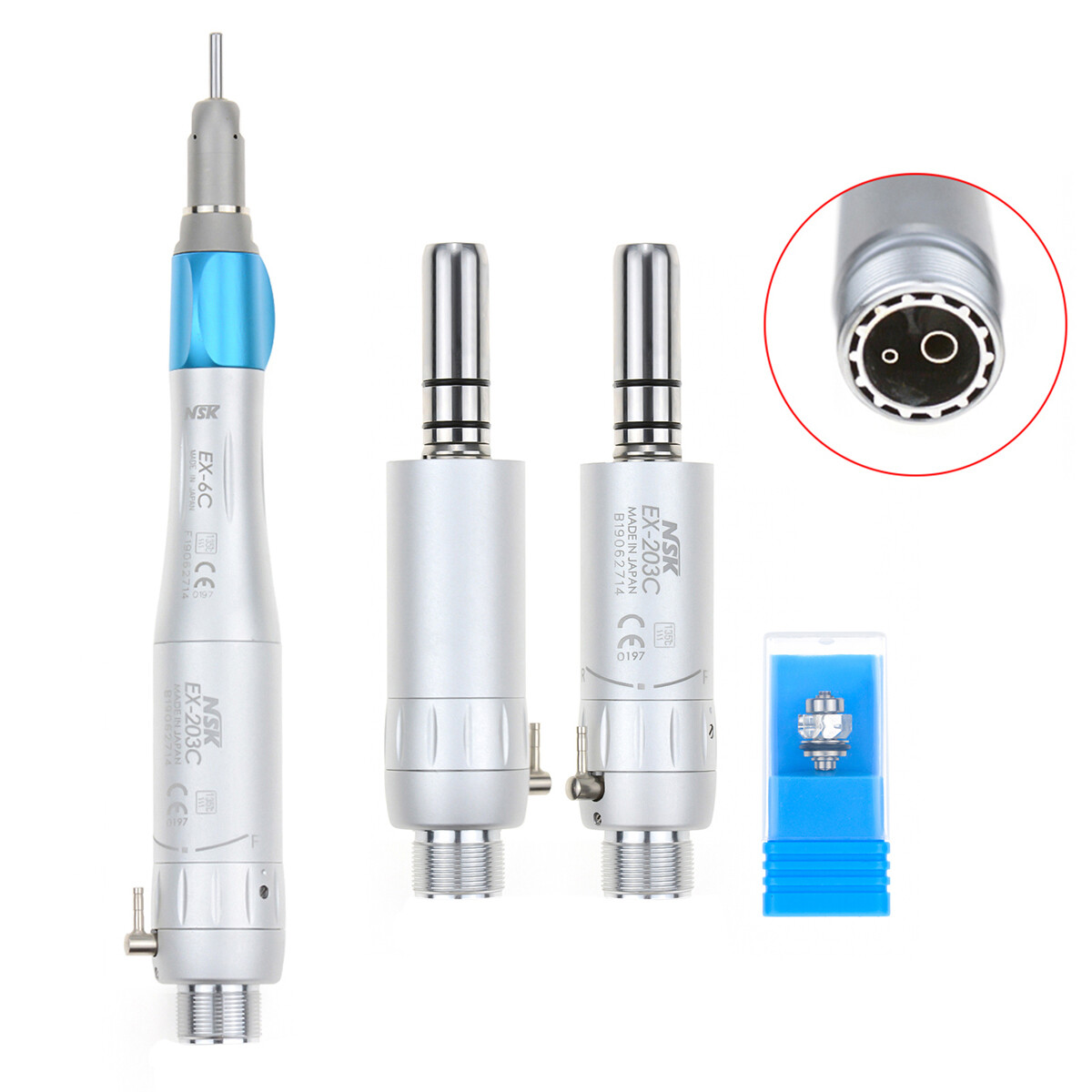 2H Dental NSK Style High Low Speed Handpiece Air Turbine Kit Wrench+Aluminum Box