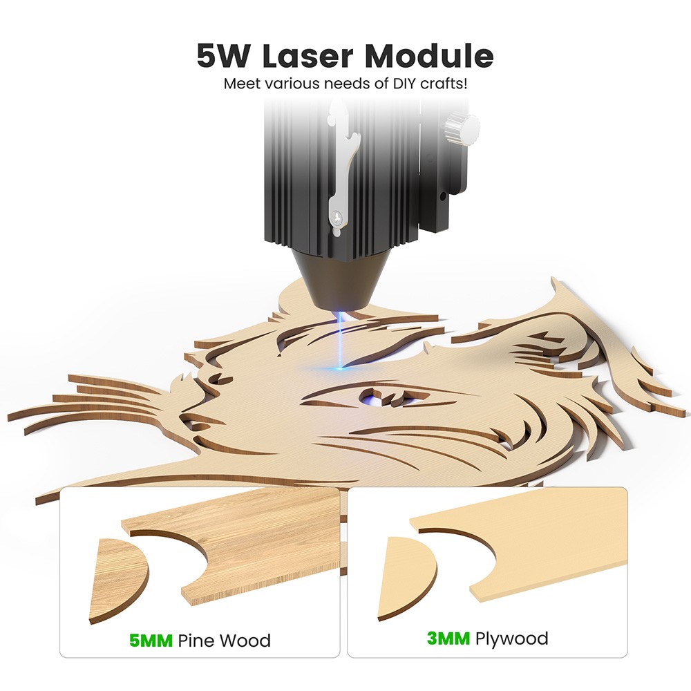Mecpow M1 5W Diode Laser Engraver,10000mm/min,0.01mm Enclosed Engraving Machine