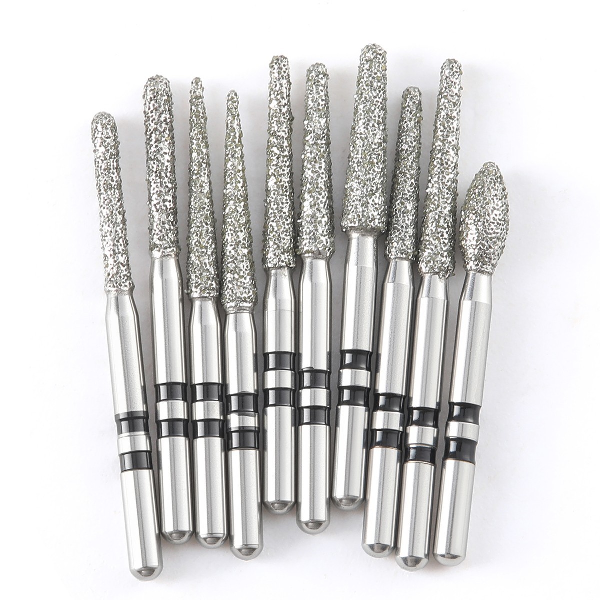 Kit de fresas dentales de diamante corte de zirconia FG 1.6mm alta velocidad