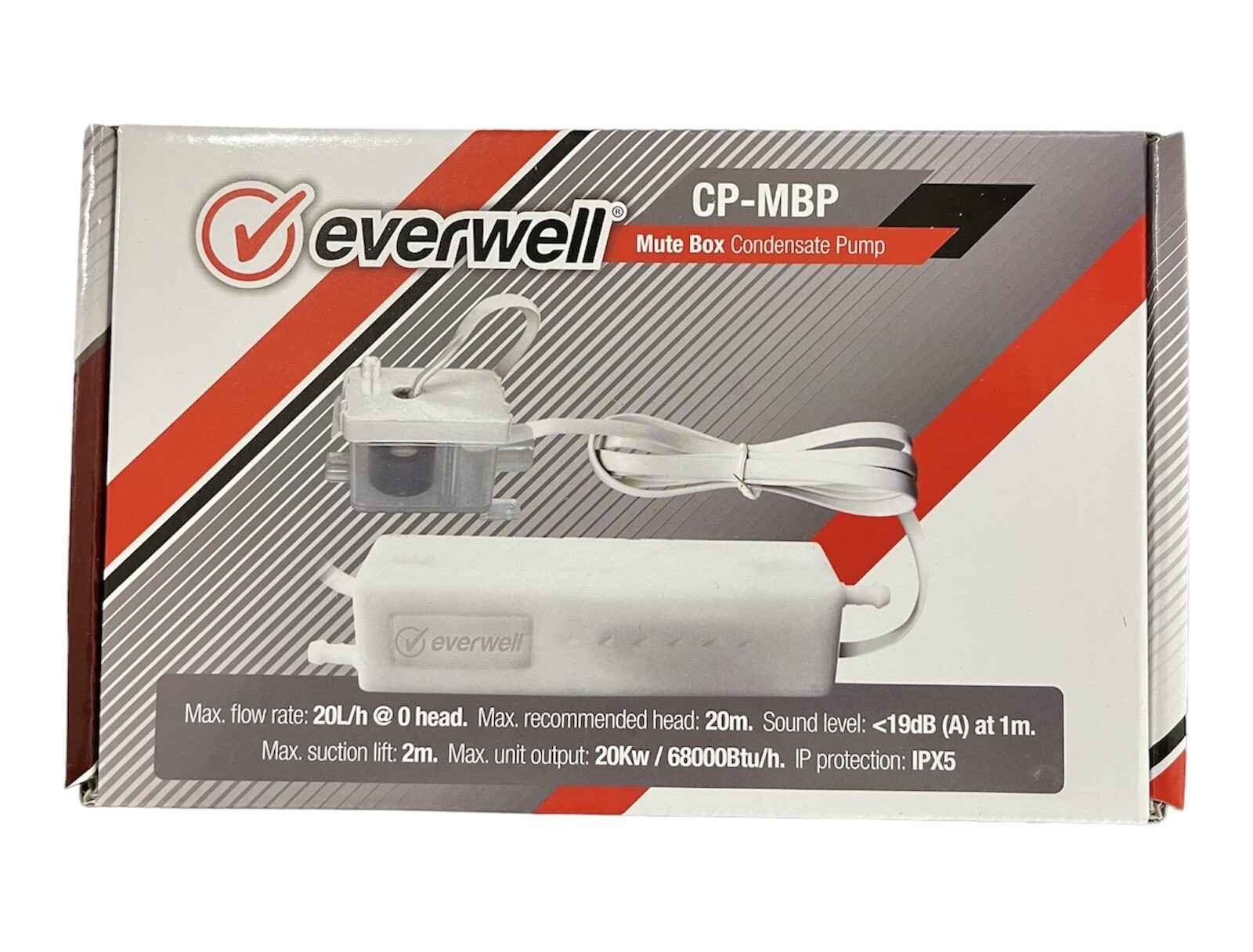 Mute Box Condensate Pump for Mini Split Ductless Air Conditioners, Multi Voltage