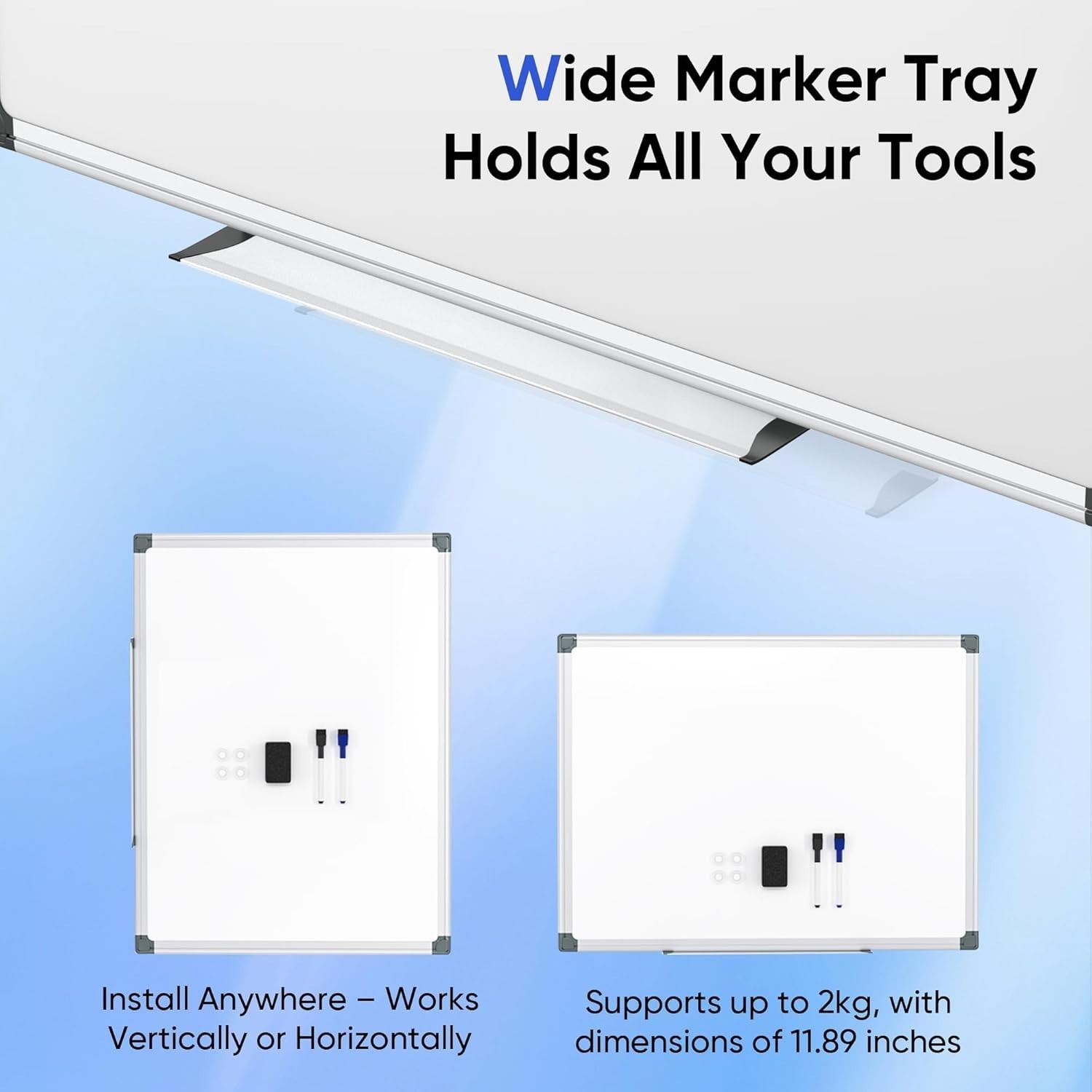36″ x 24″ Magnetic Whiteboard for Wall, Dry Erase Board with Silver Aluminum …