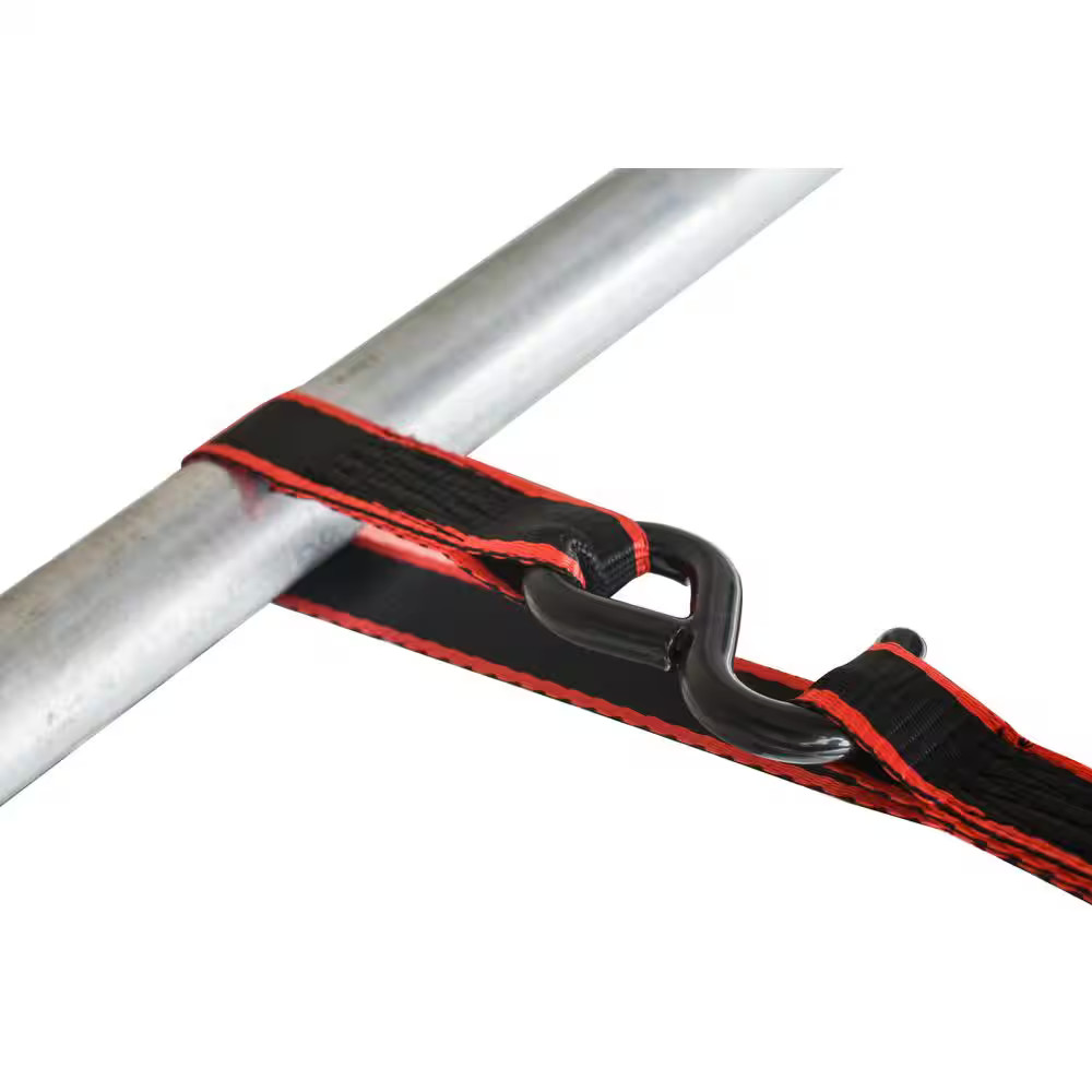 Husky 12 ft. x 1 in. Ratchet Tie-Down Straps with S-Hook (4-Pack)