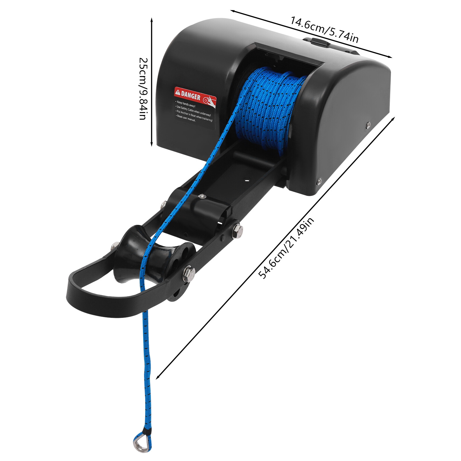 Boat Marine Electric Anchor Winch 65 ft/min 35LBS Boat Winch with Remote Control