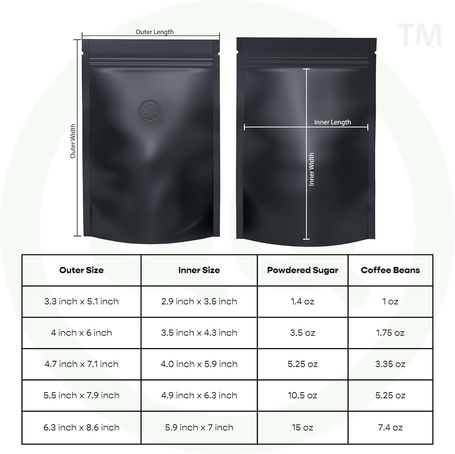 100 Matte Double-Sided Resealable Bags, White